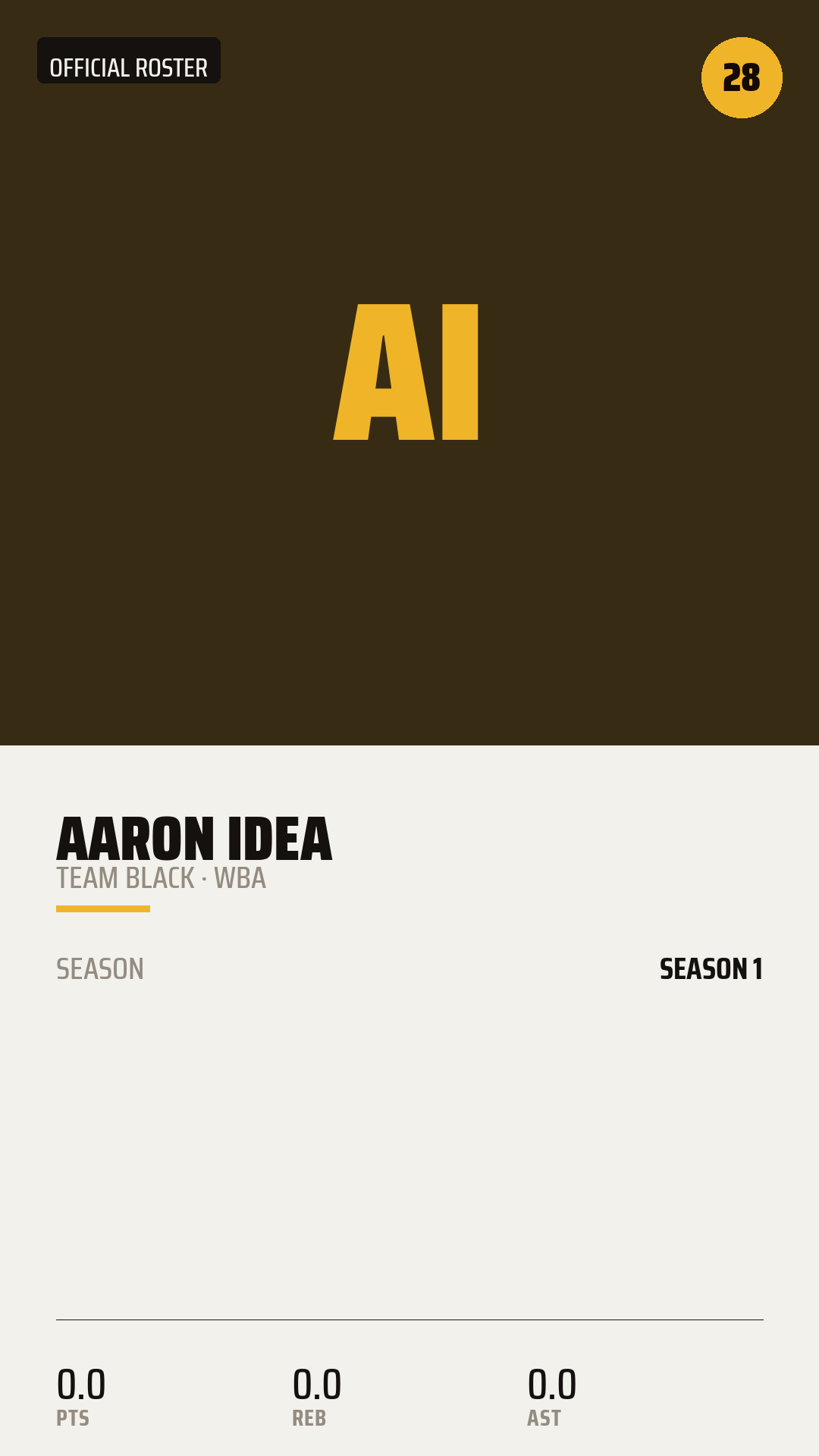 Official Roster Card card style preview