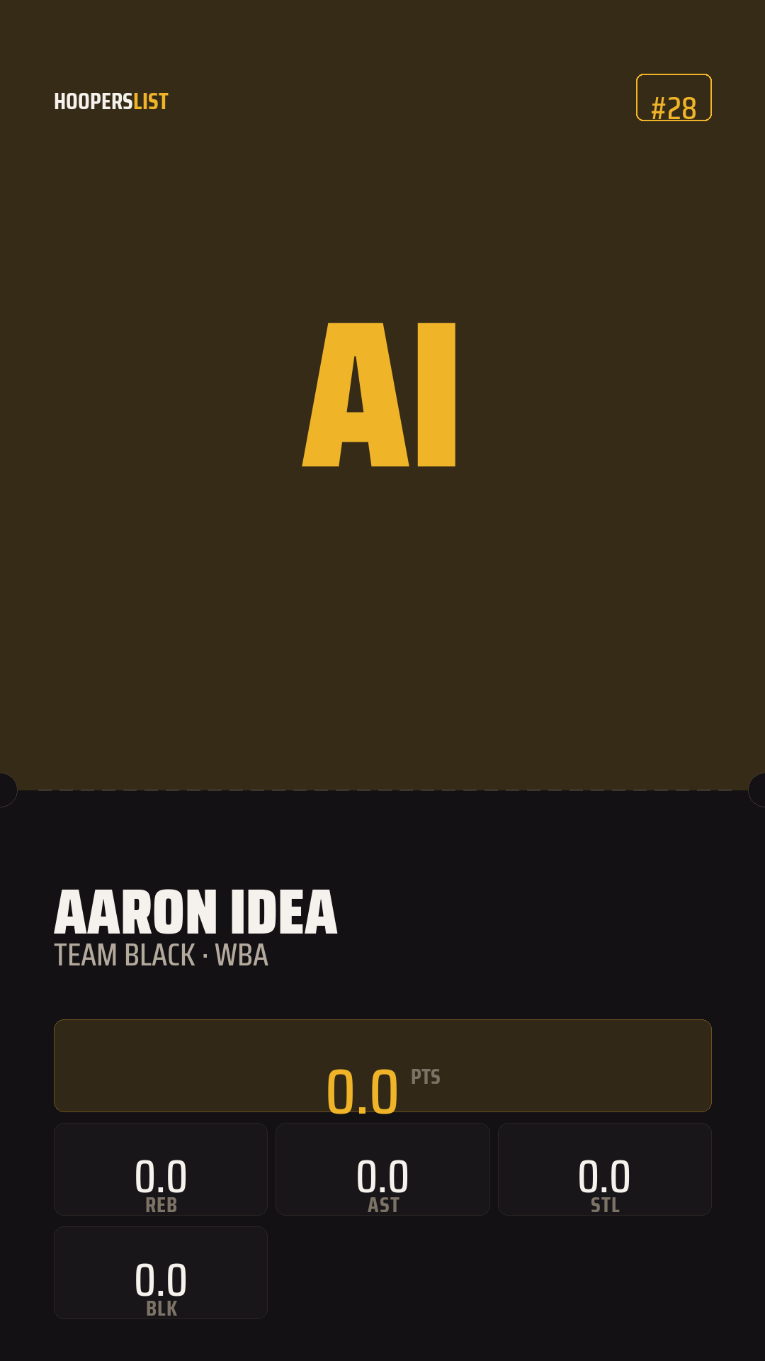 Ticket Stub card style preview