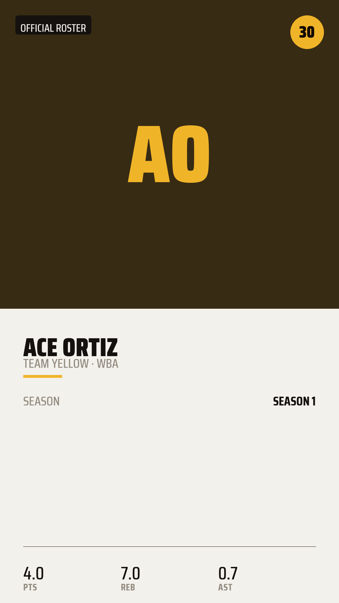 Official Roster Card card style preview