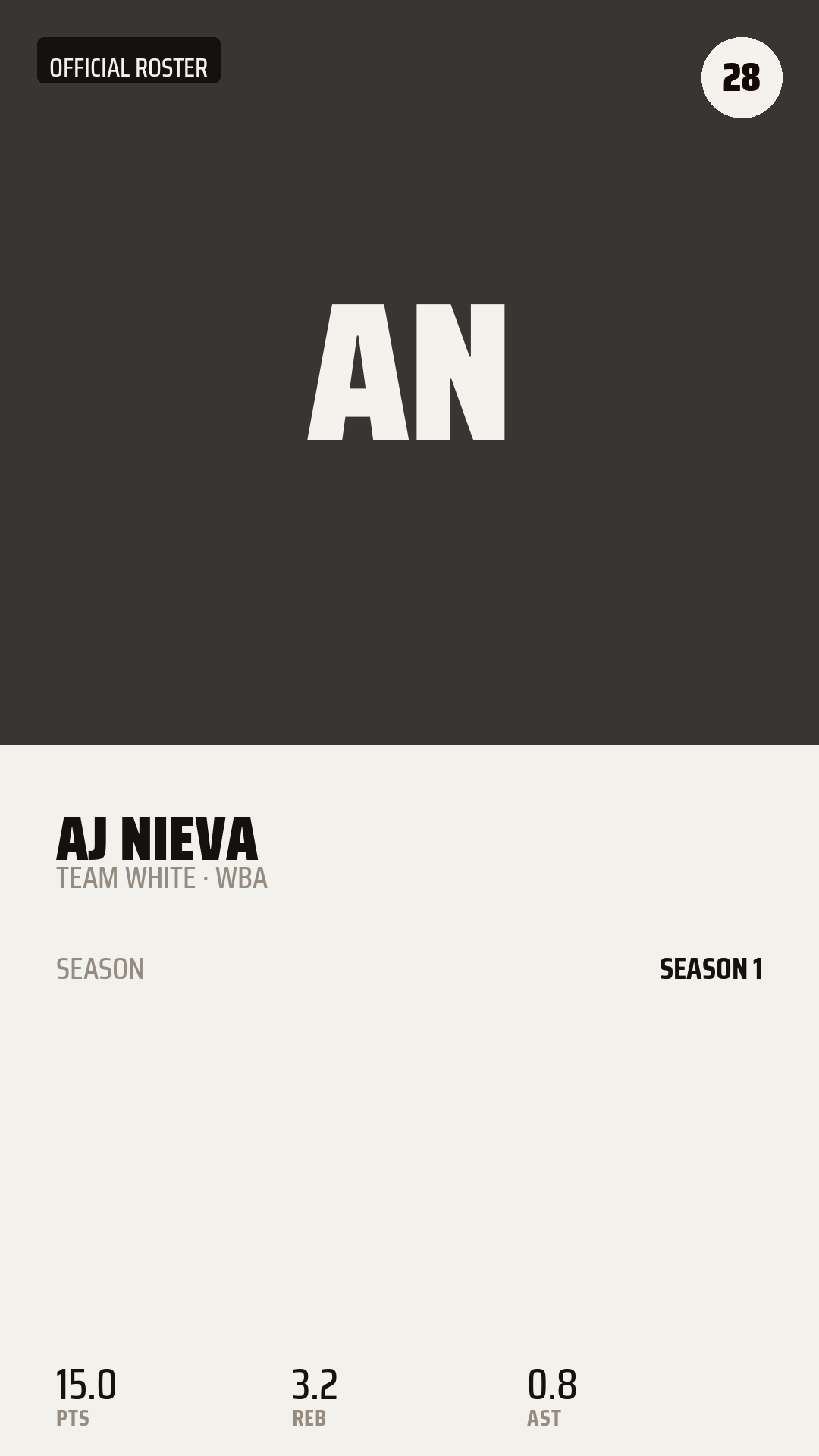 Official Roster Card card style preview