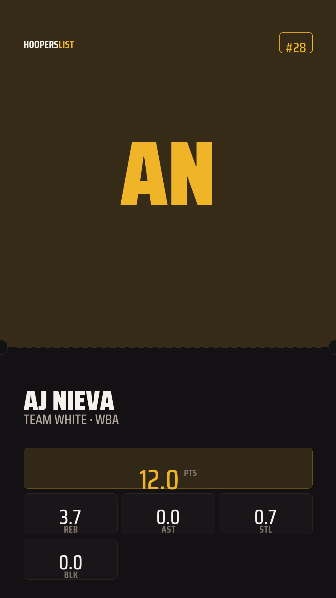 Ticket Stub card style preview