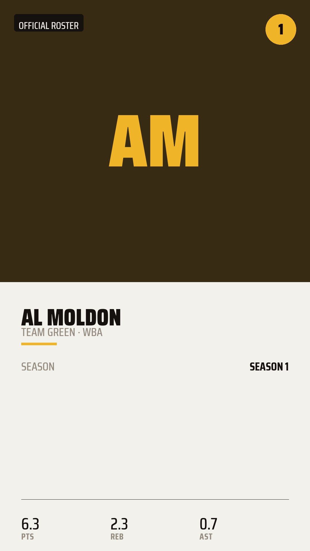 Official Roster Card card style preview