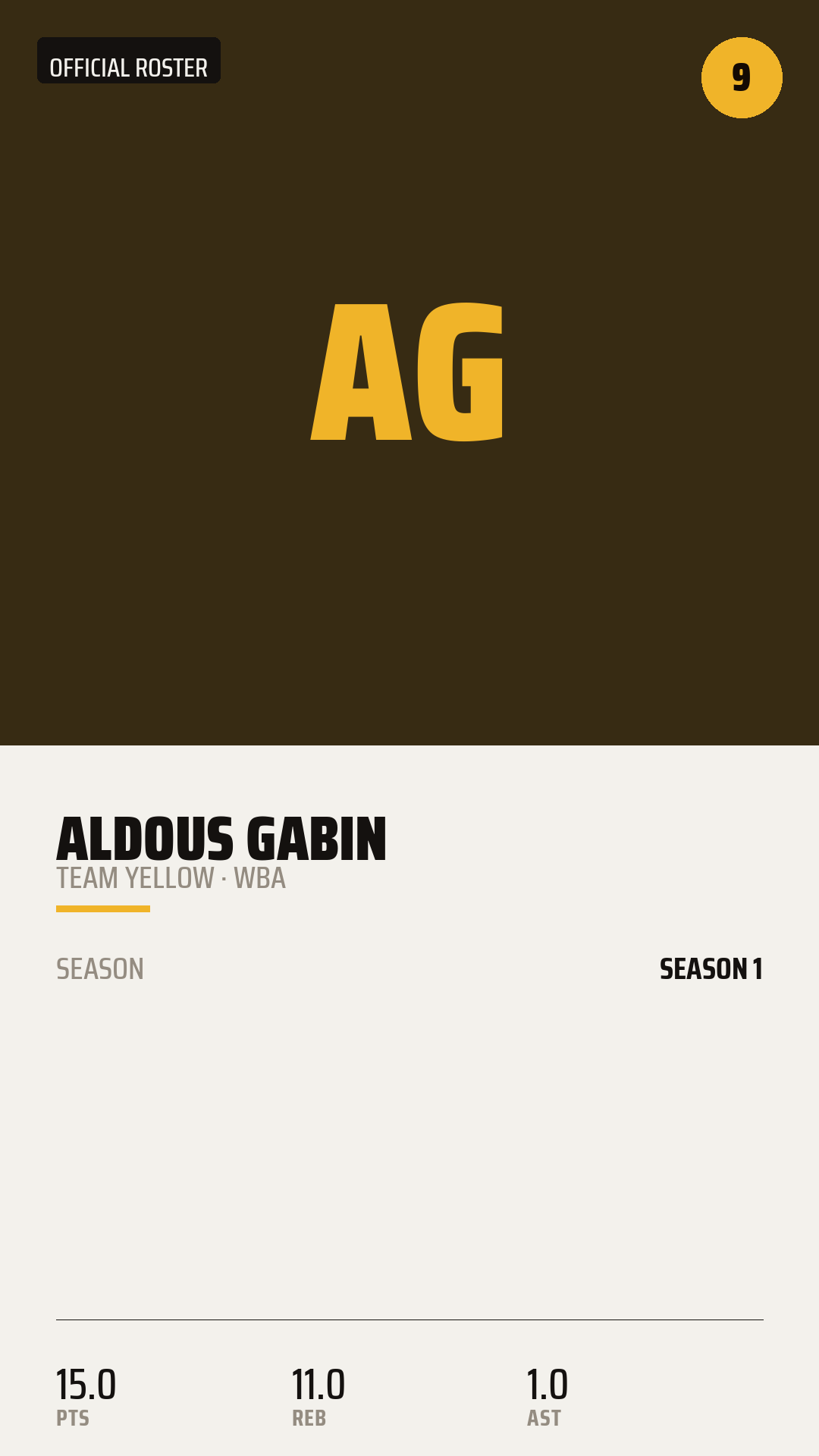 Official Roster Card card style preview