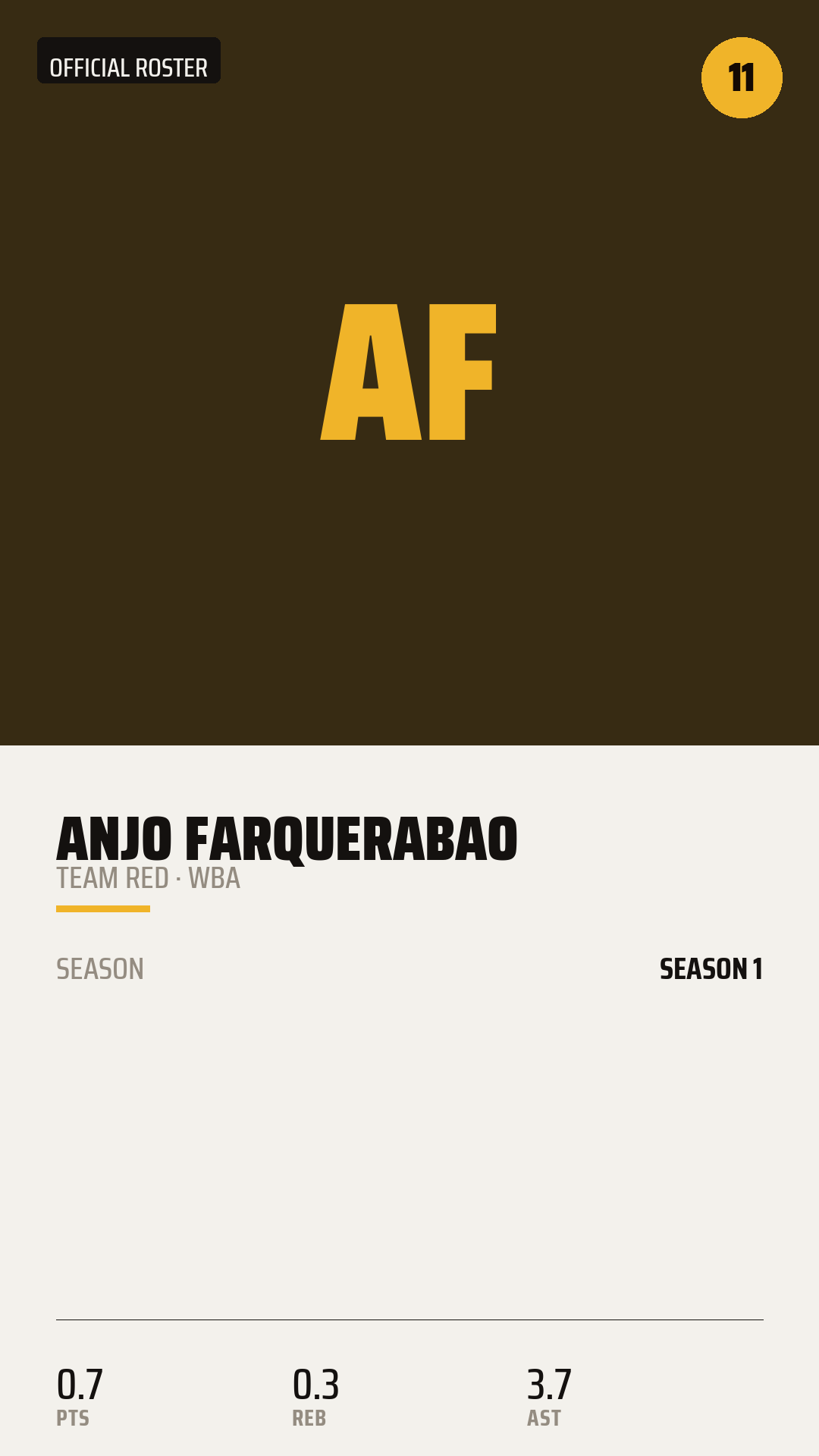 Official Roster Card card style preview