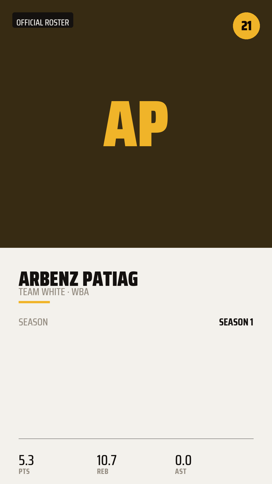 Official Roster Card card style preview