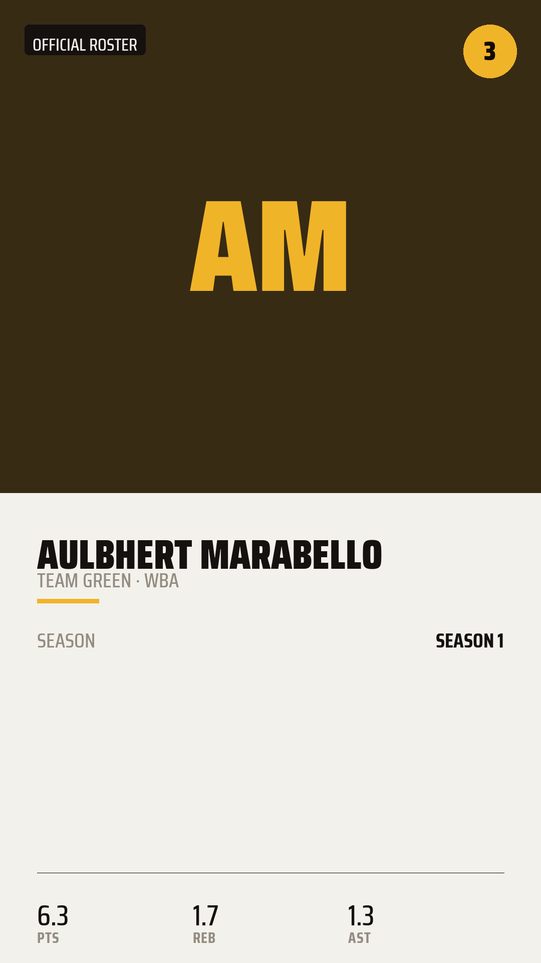 Official Roster Card card style preview