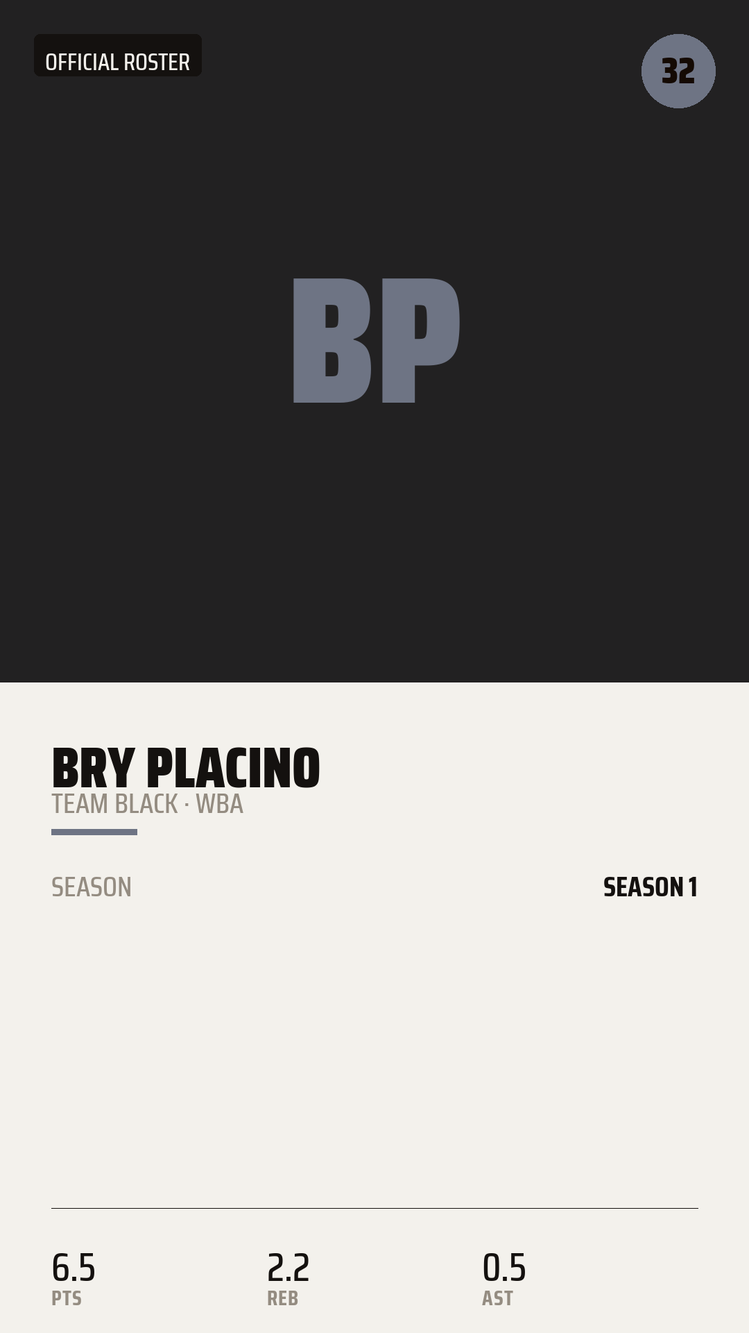 Official Roster Card card style preview