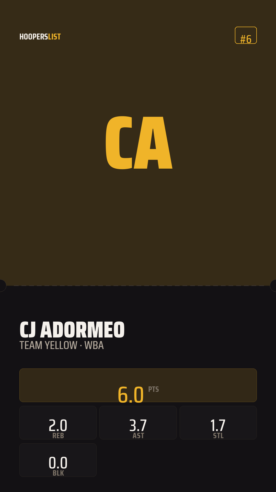 Ticket Stub card style preview