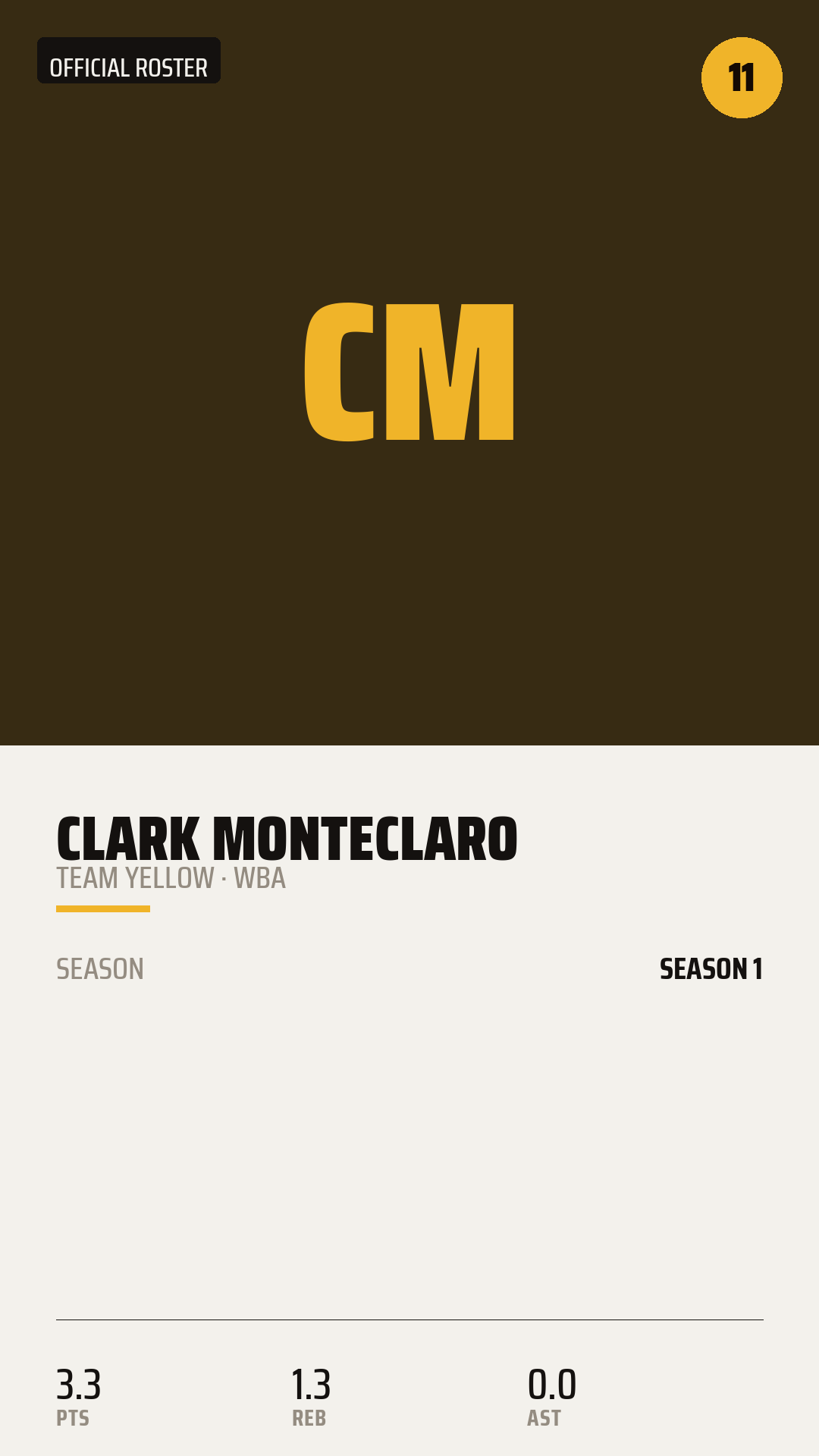 Official Roster Card card style preview