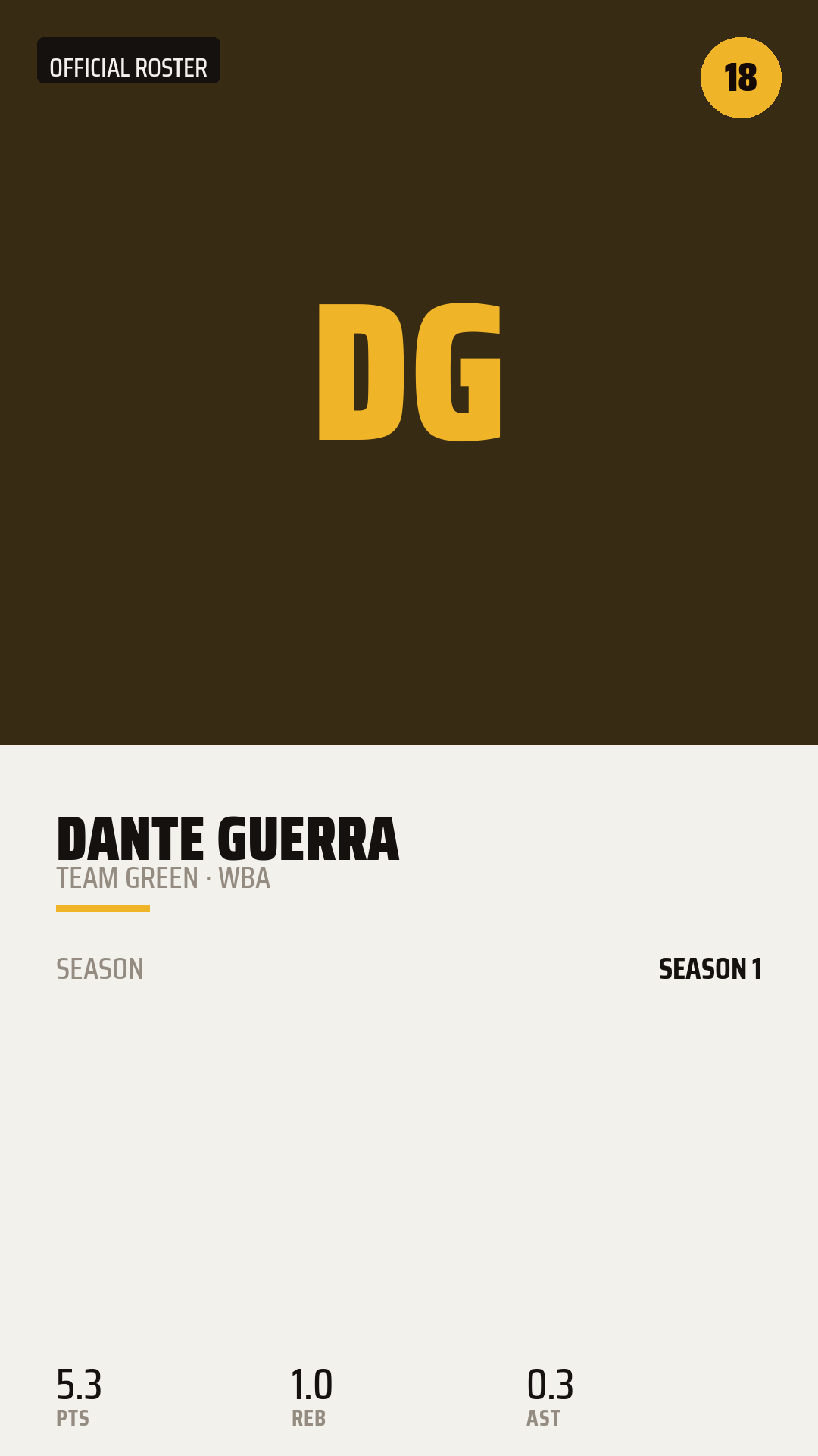 Official Roster Card card style preview