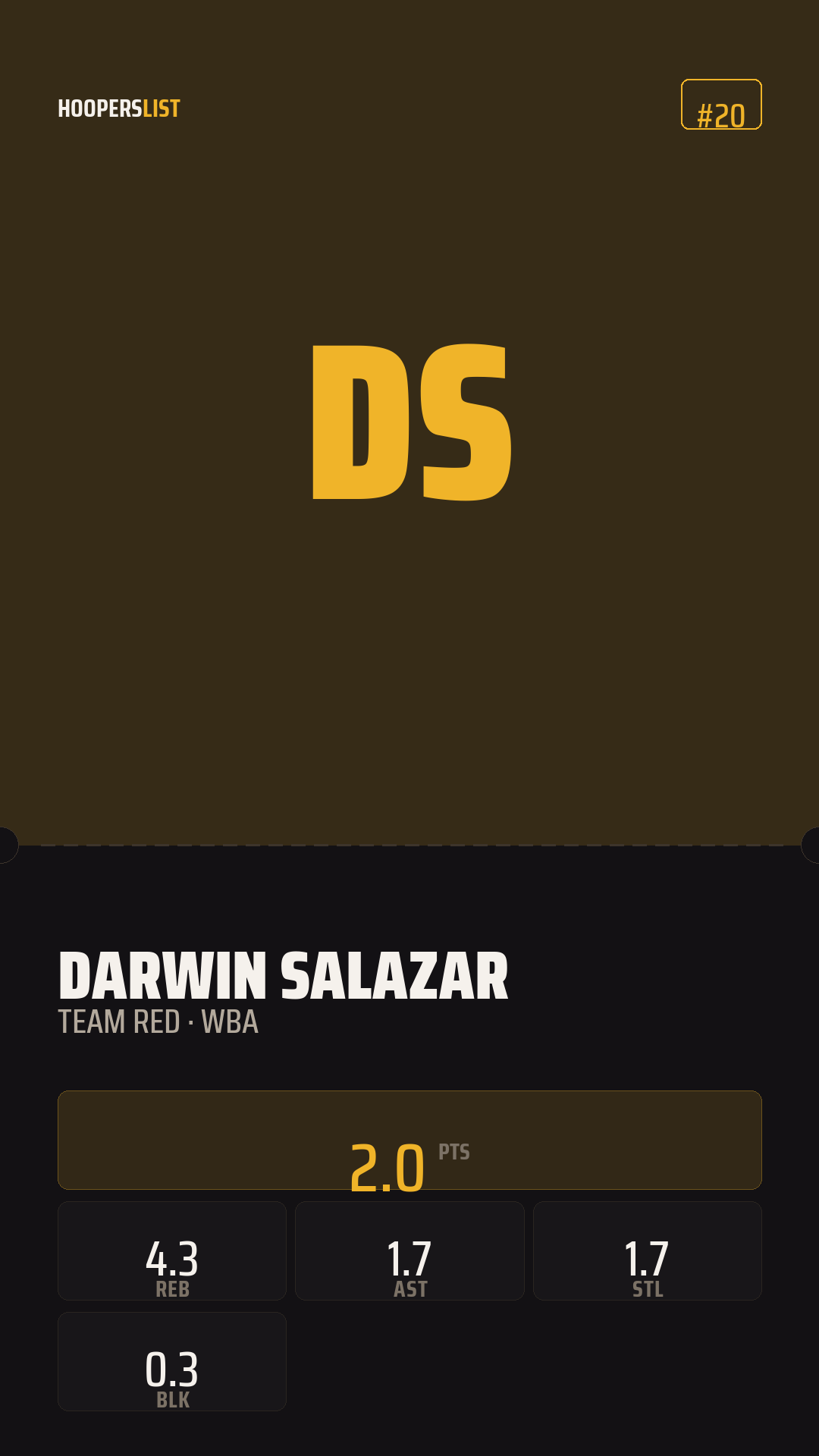Ticket Stub card style preview
