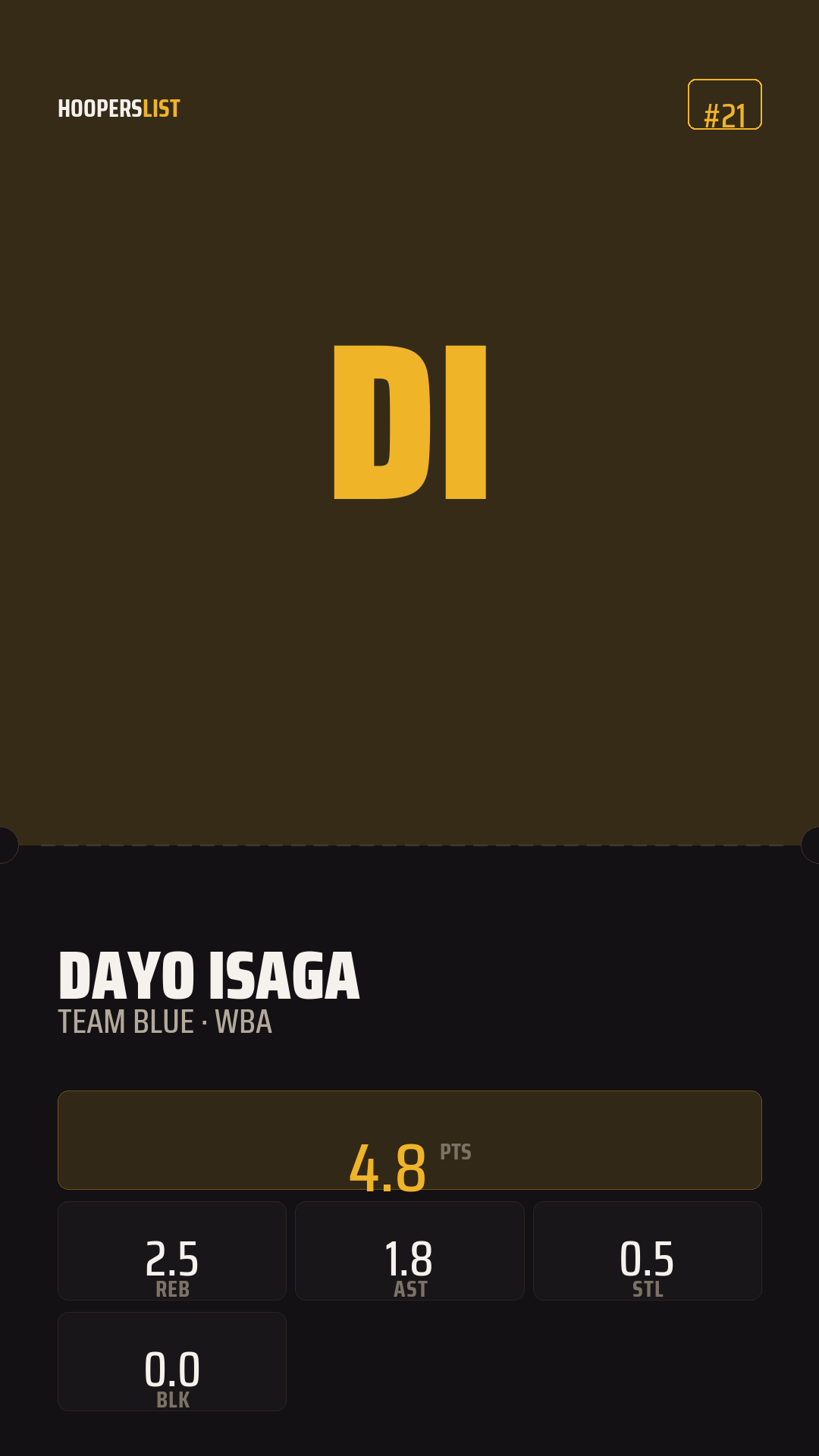 Ticket Stub card style preview
