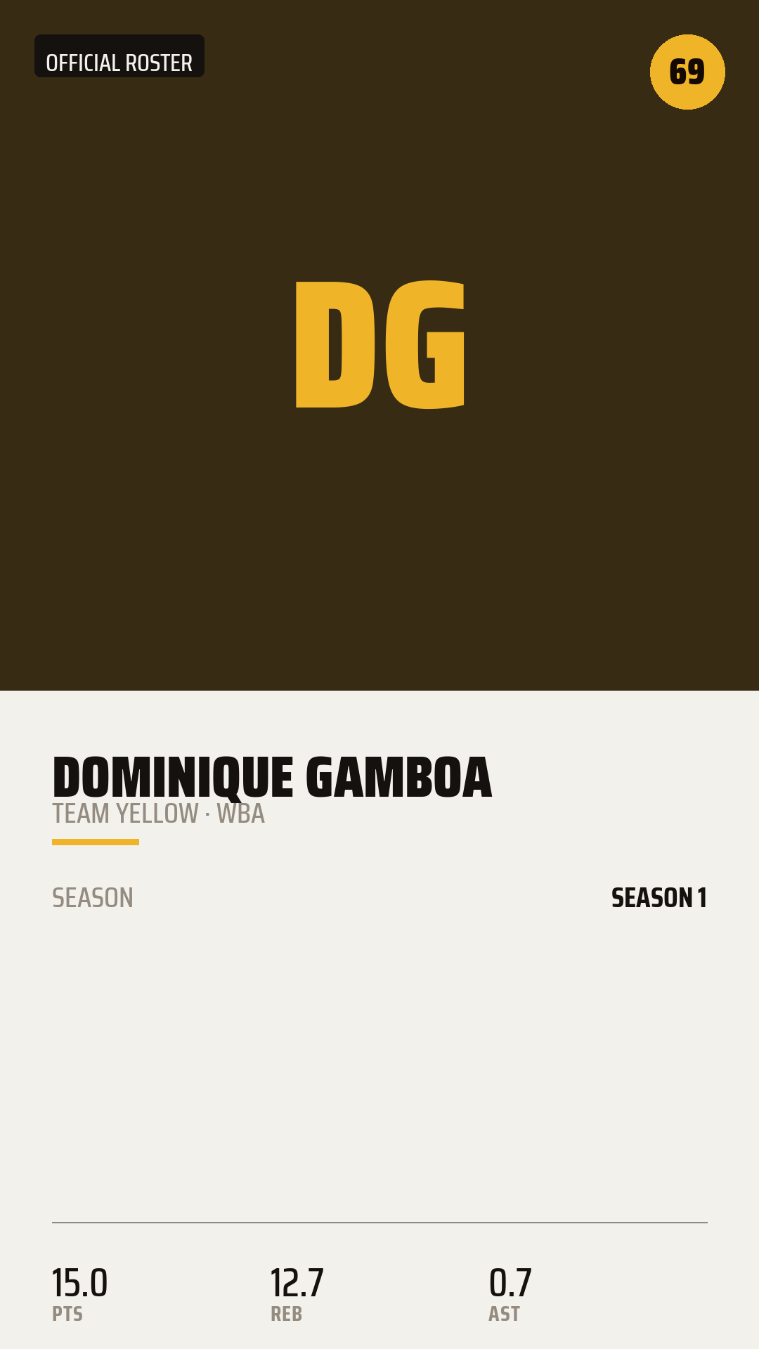 Official Roster Card card style preview