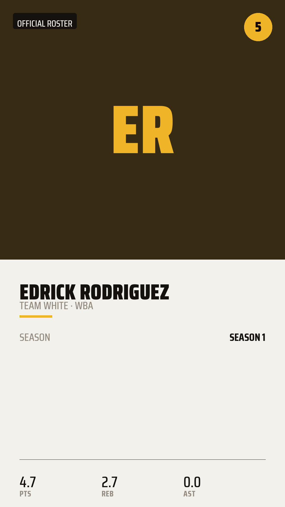 Official Roster Card card style preview