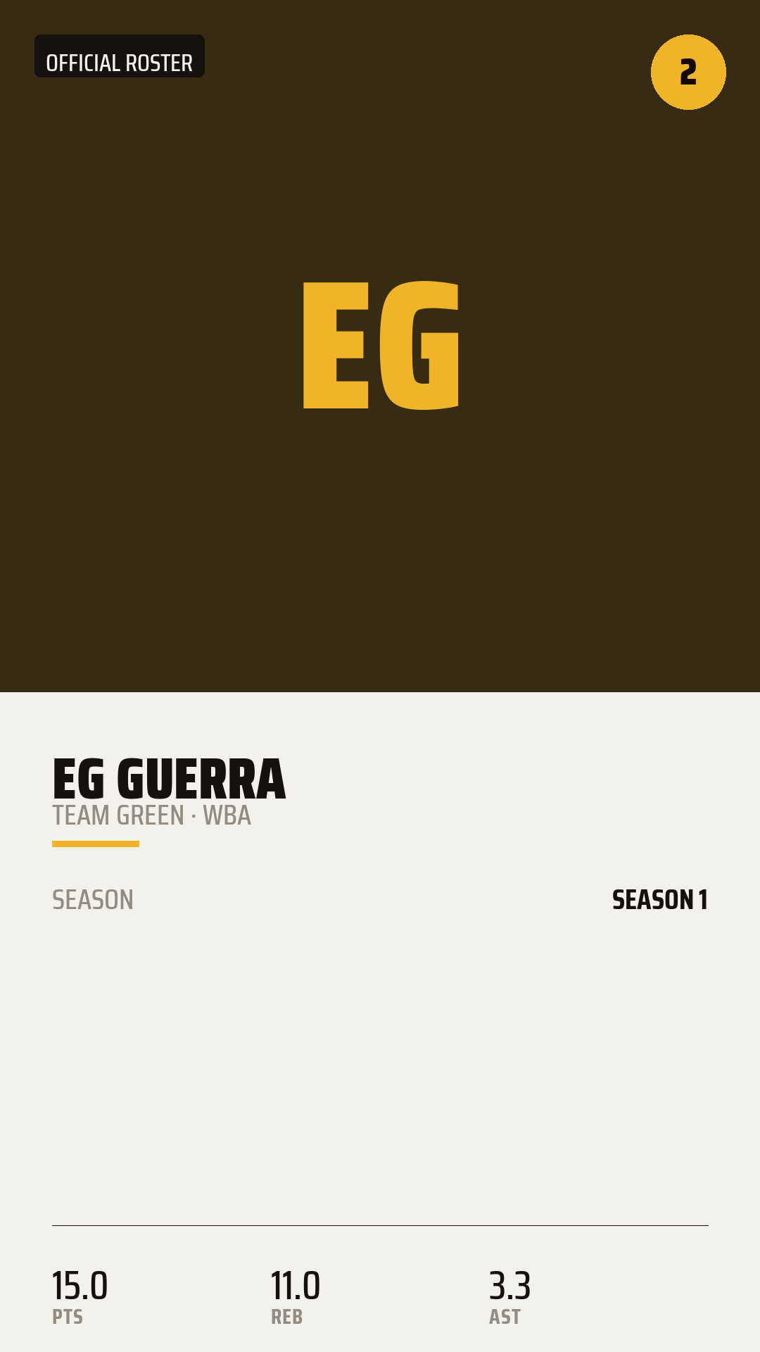 Official Roster Card card style preview