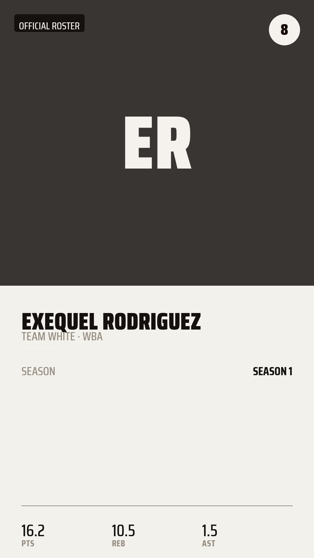 Official Roster Card card style preview