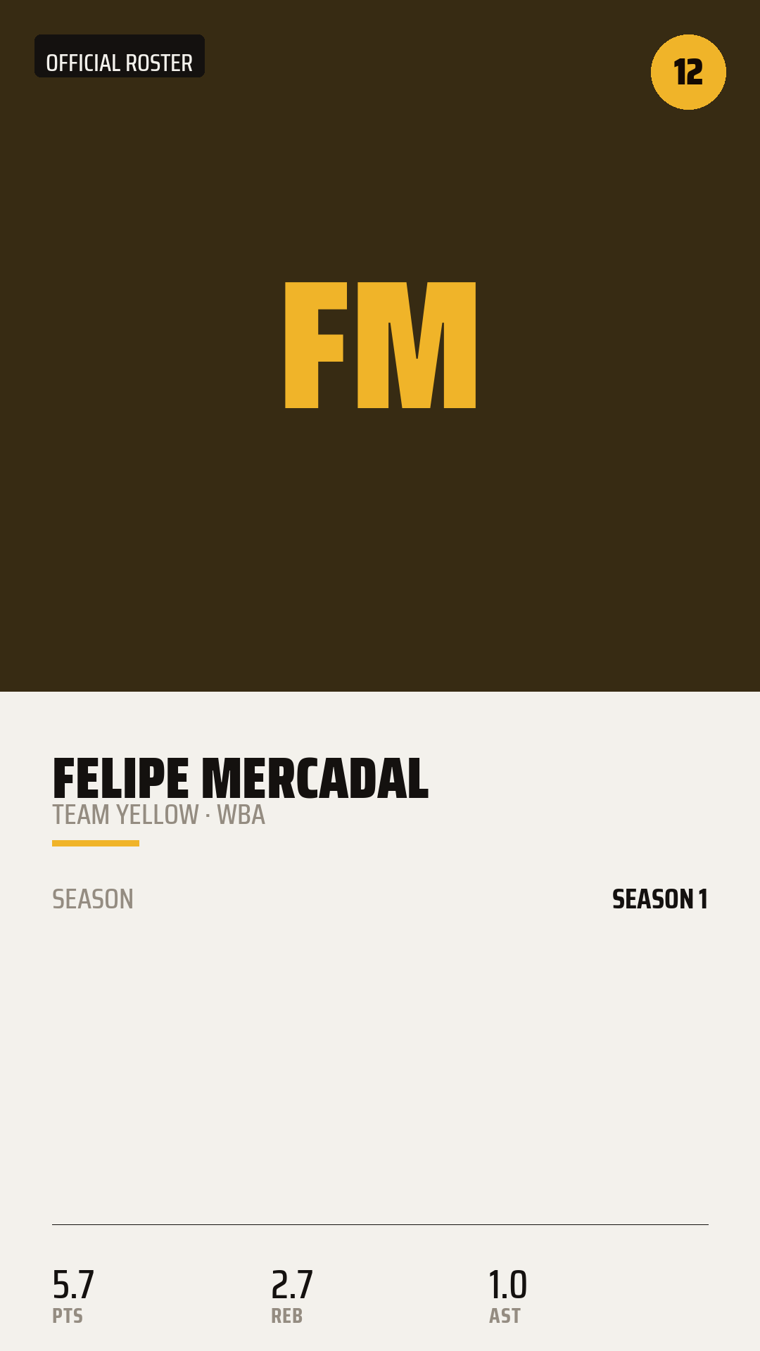 Official Roster Card card style preview