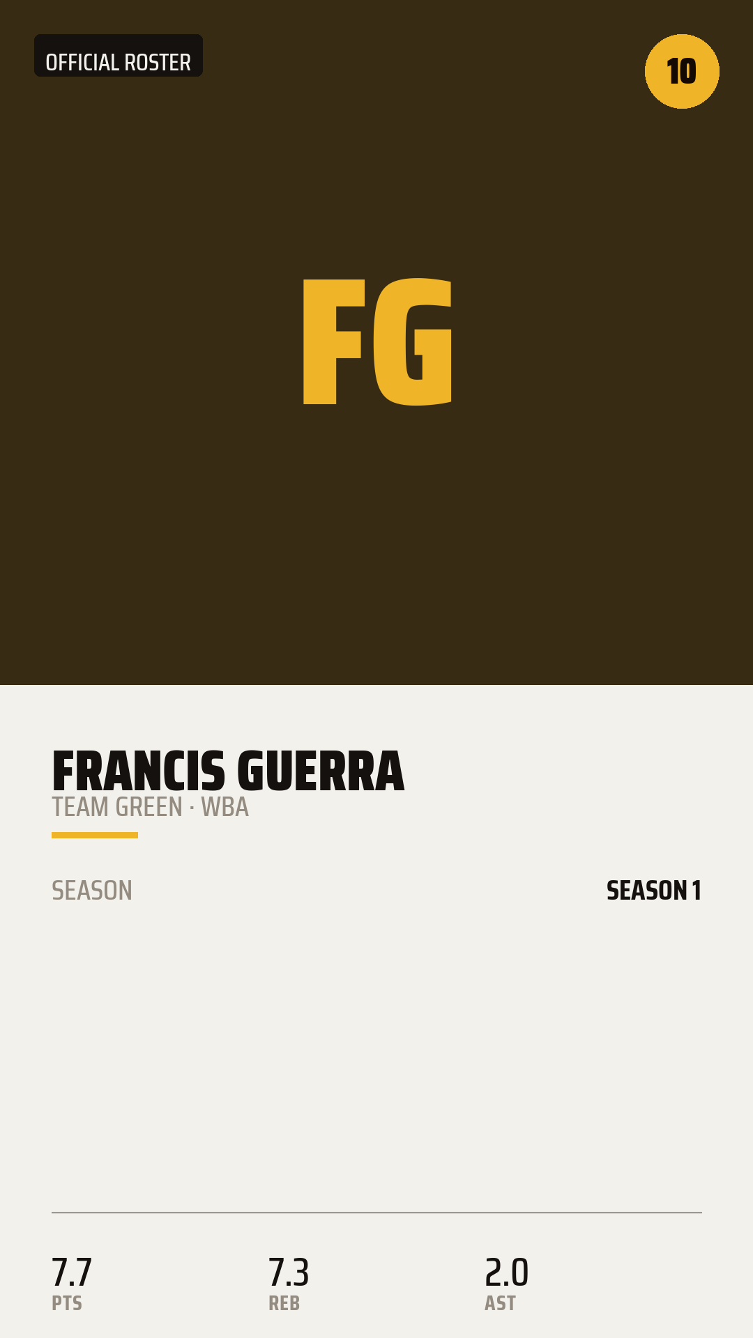 Official Roster Card card style preview