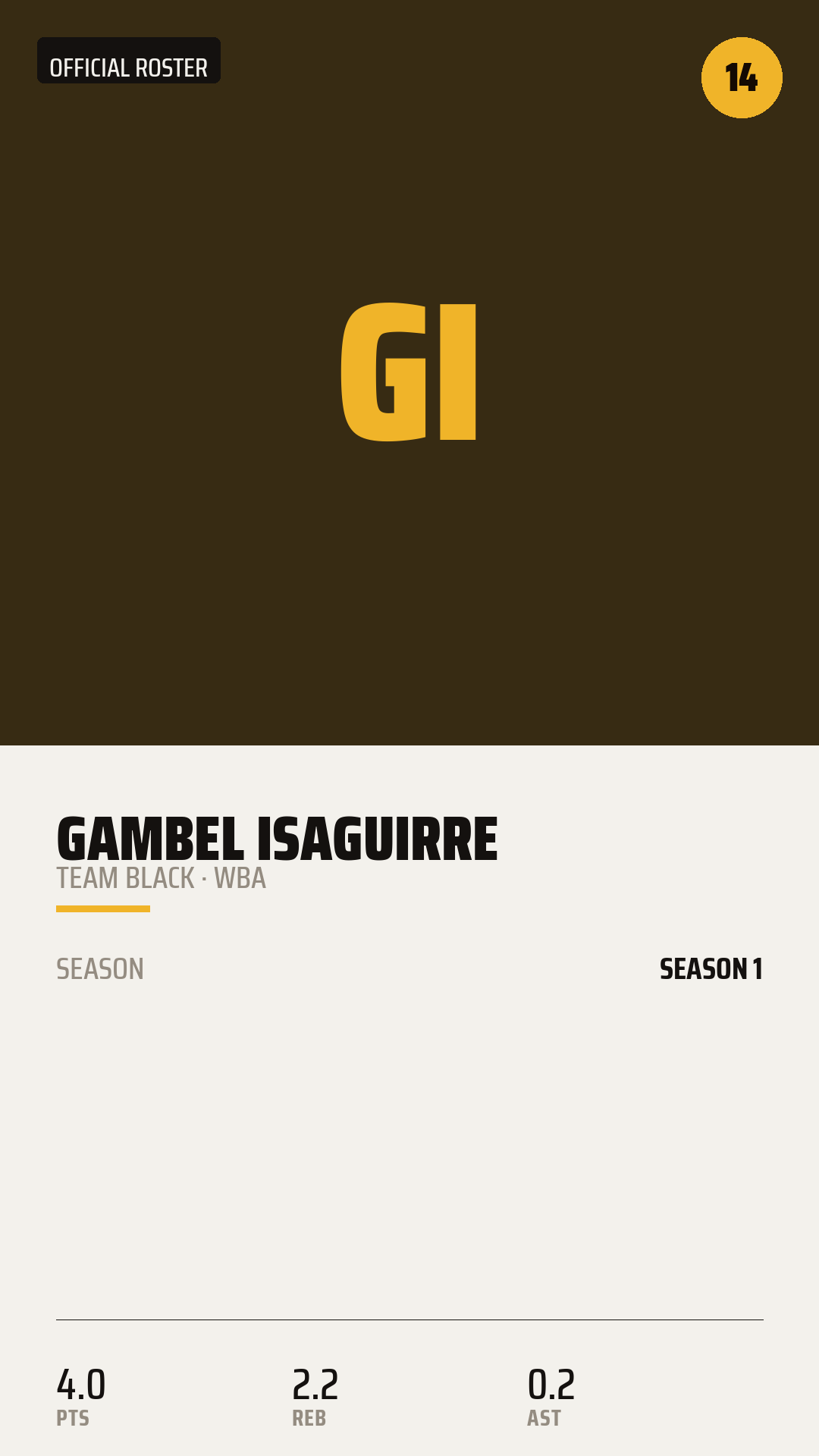 Official Roster Card card style preview