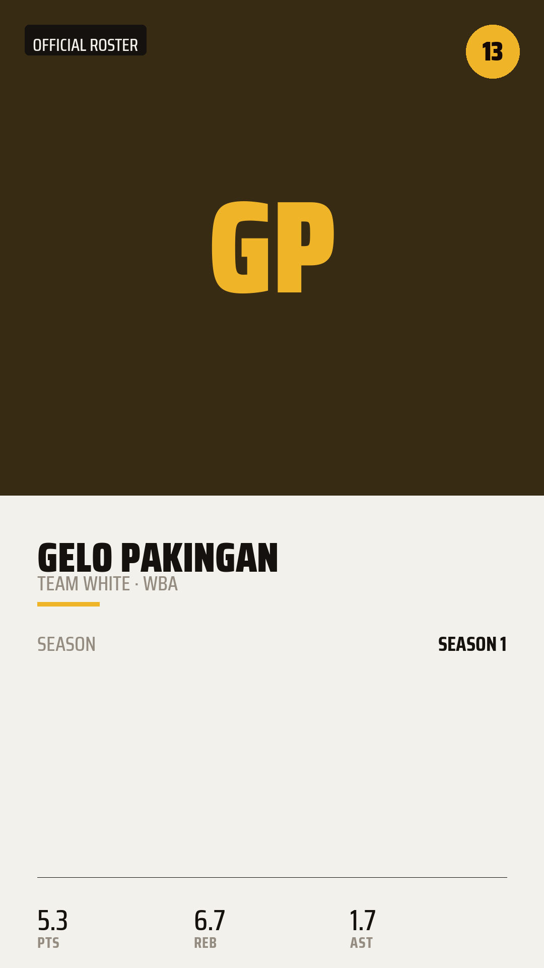 Official Roster Card card style preview