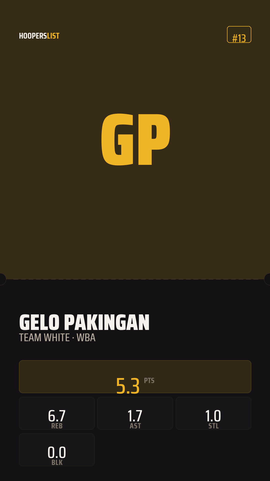 Ticket Stub card style preview
