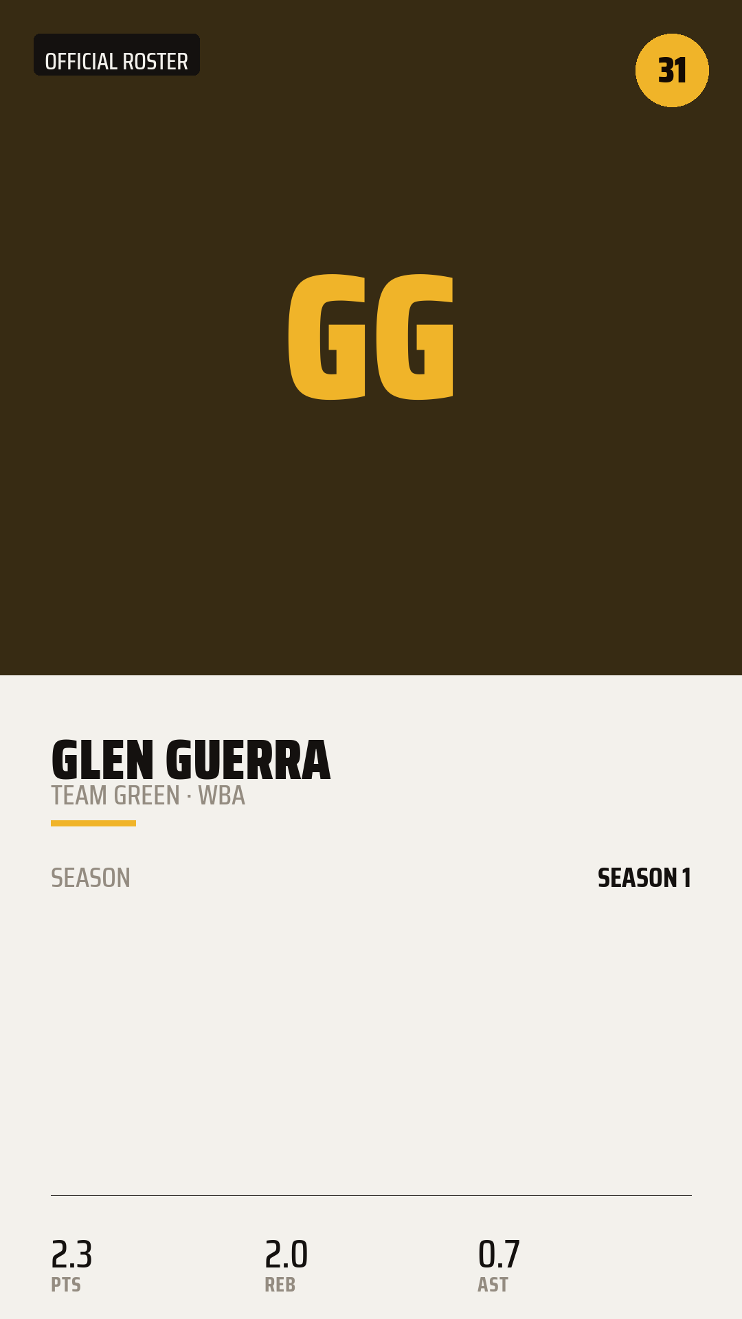 Official Roster Card card style preview