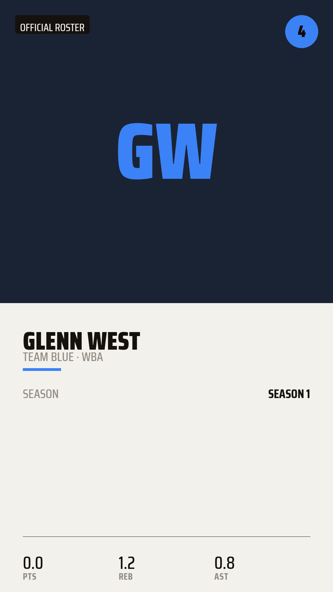 Official Roster Card card style preview