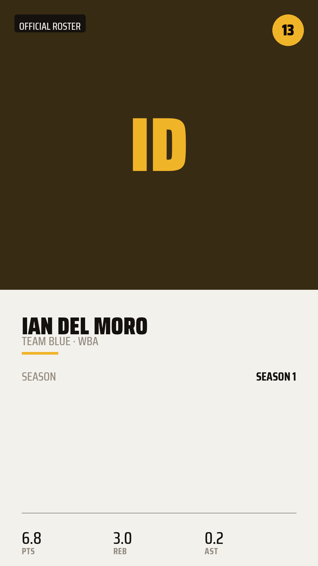 Official Roster Card card style preview