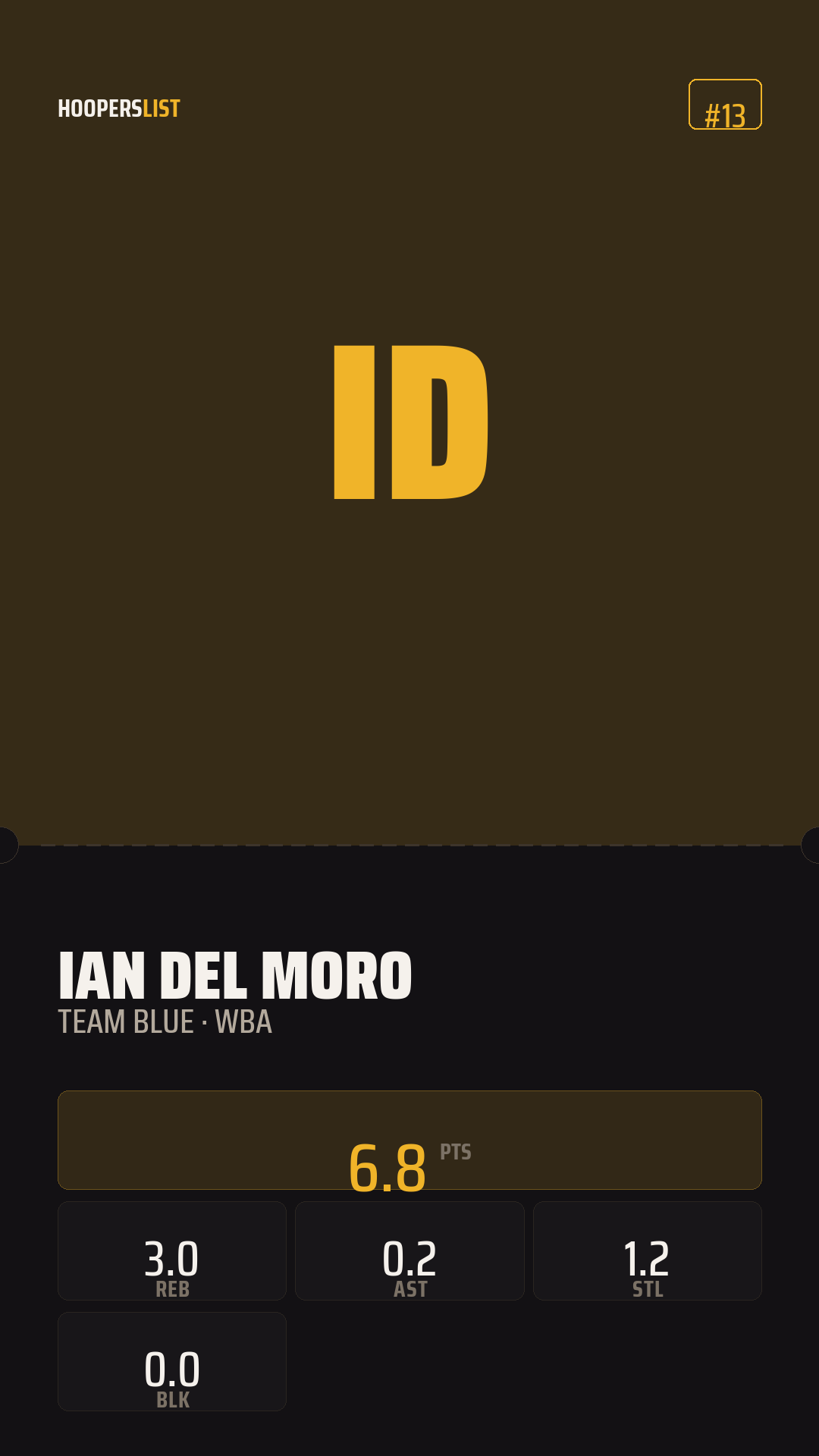 Ticket Stub card style preview