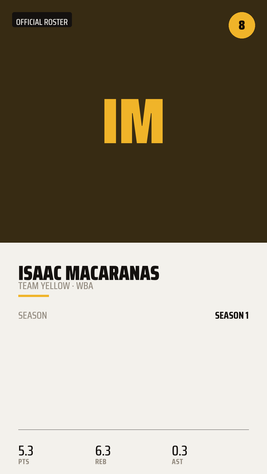 Official Roster Card card style preview
