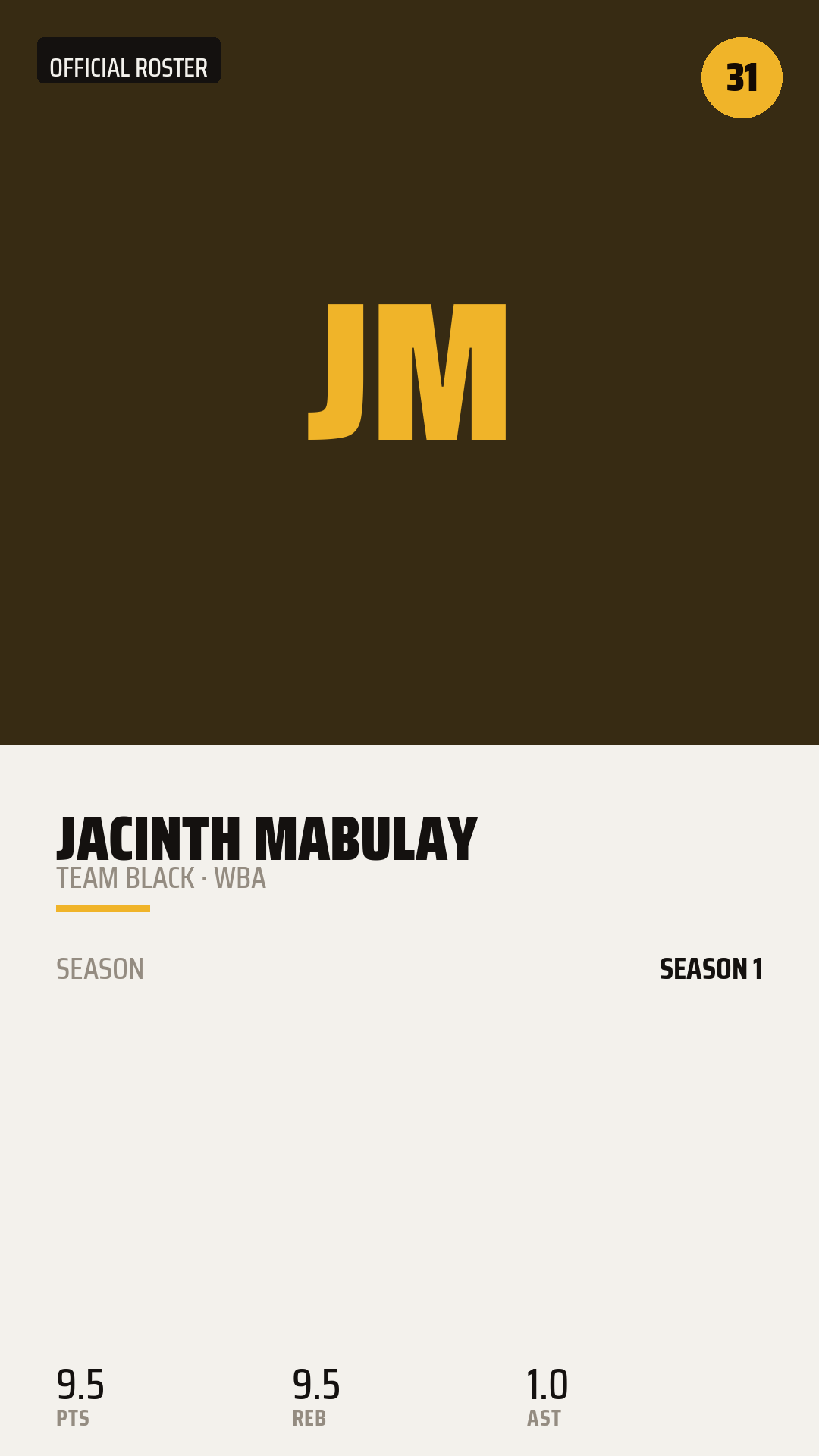 Official Roster Card card style preview