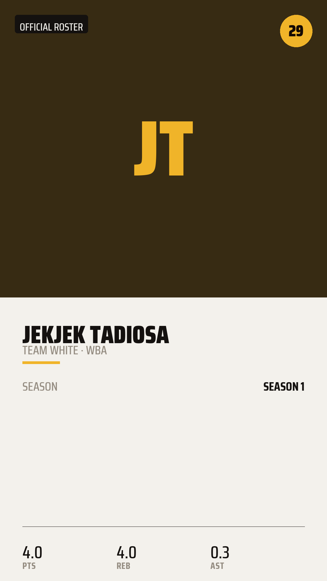 Official Roster Card card style preview