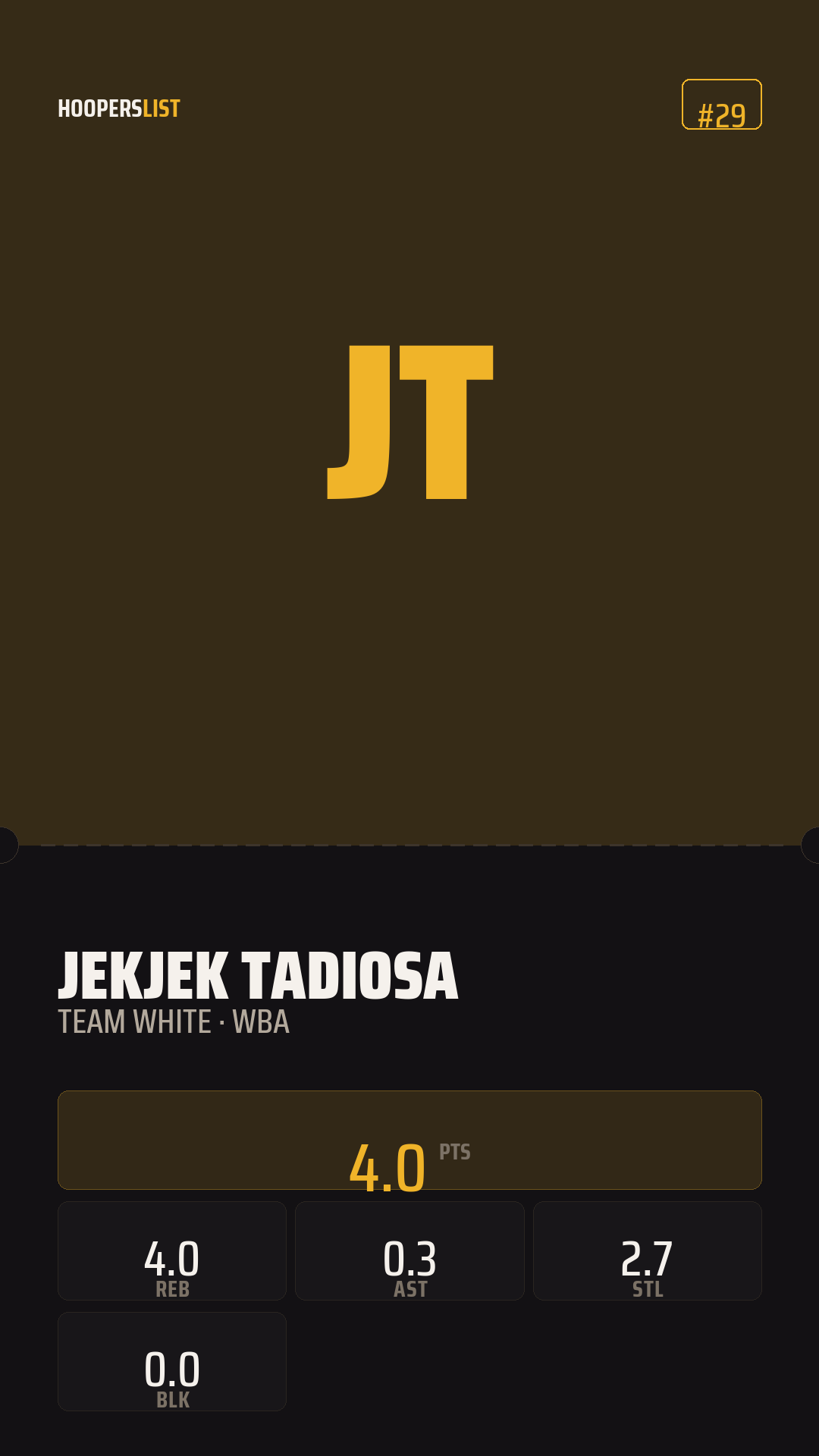 Ticket Stub card style preview
