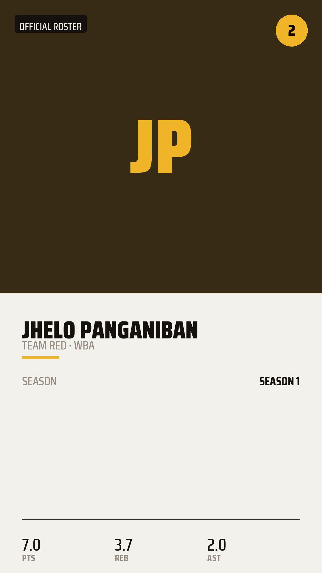 Official Roster Card card style preview