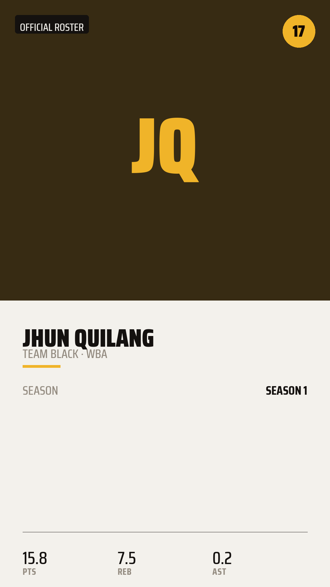 Official Roster Card card style preview
