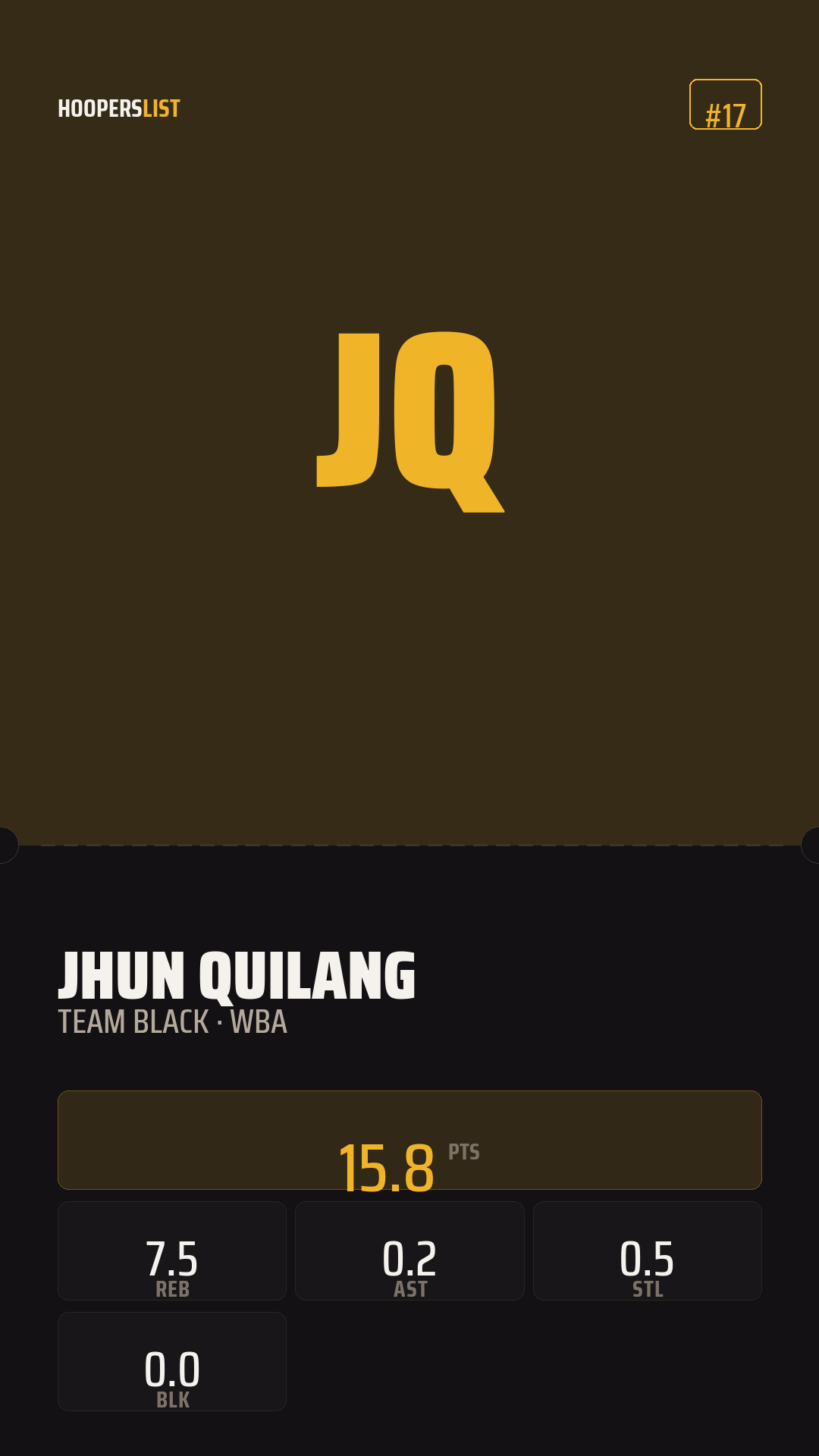 Ticket Stub card style preview