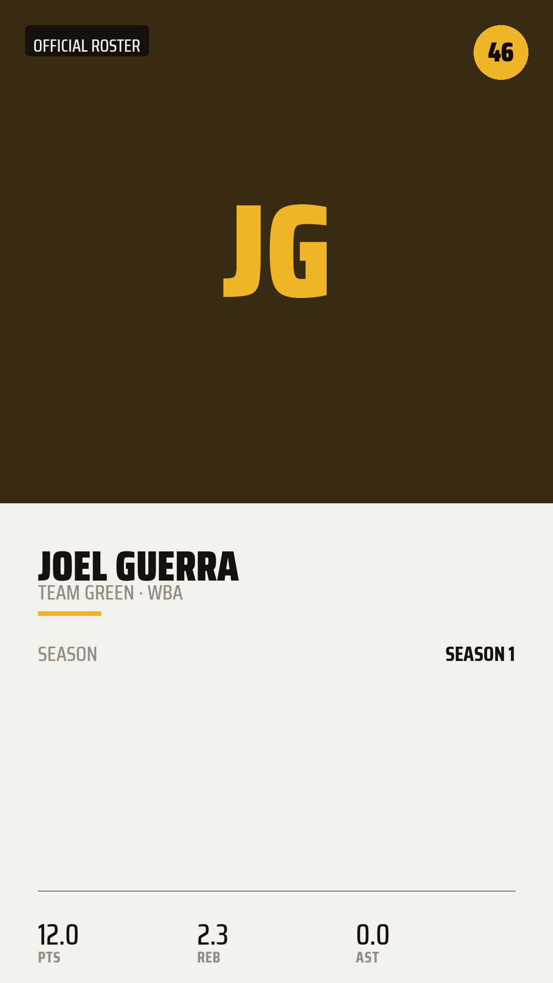 Official Roster Card card style preview