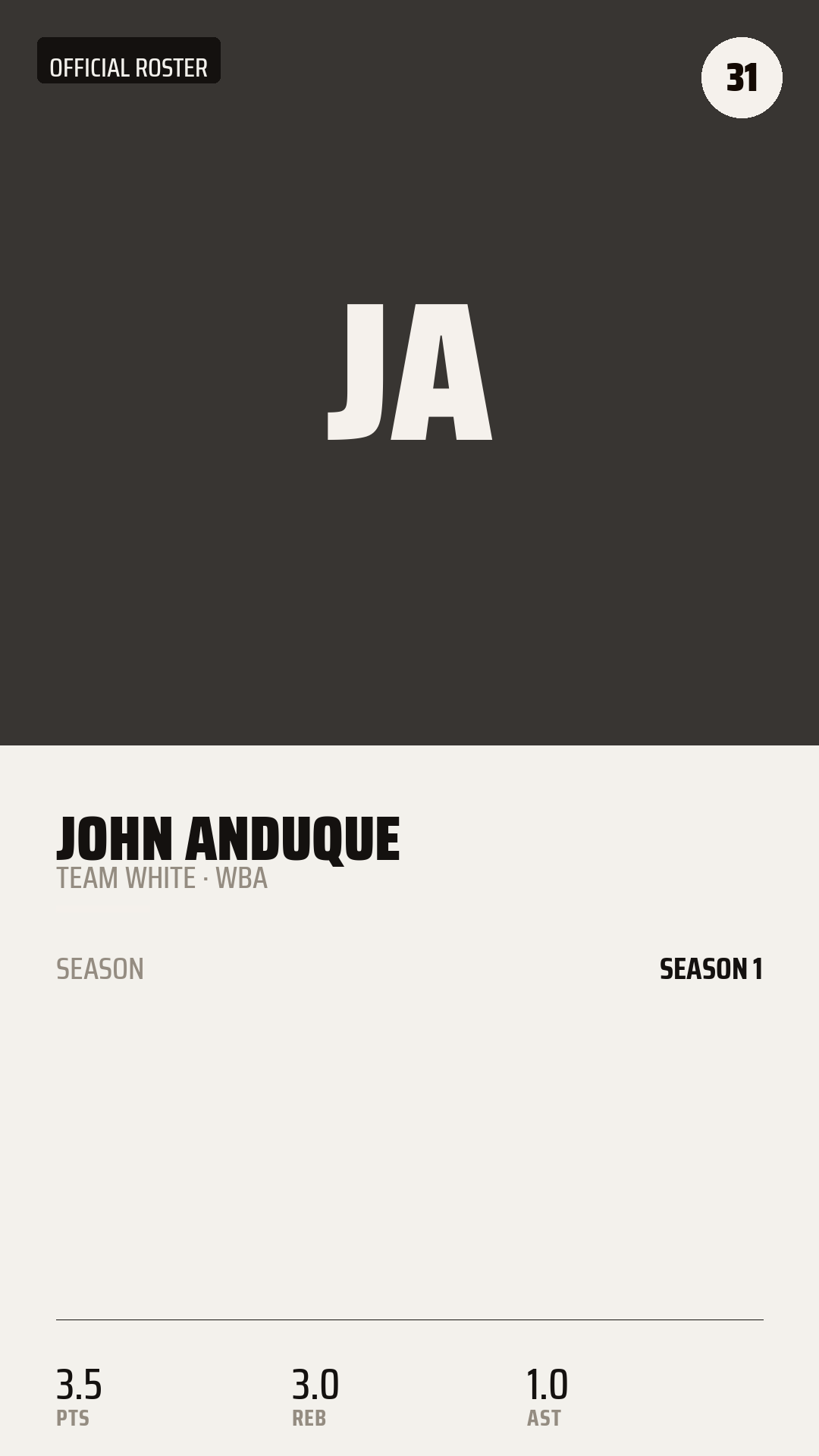 Official Roster Card card style preview