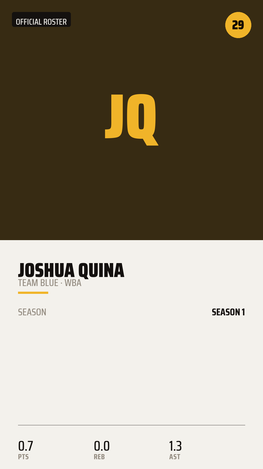 Official Roster Card card style preview