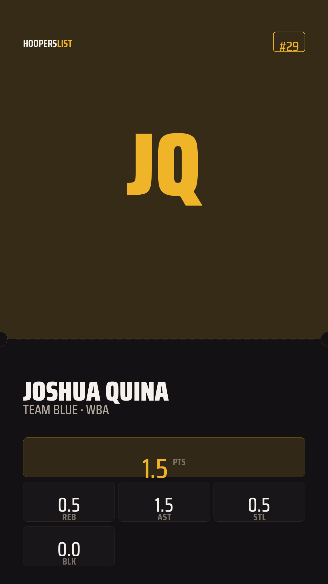 Ticket Stub card style preview