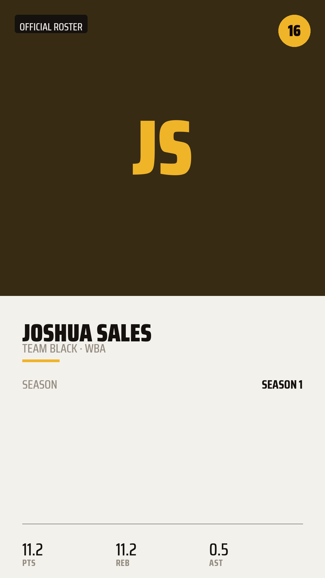 Official Roster Card card style preview