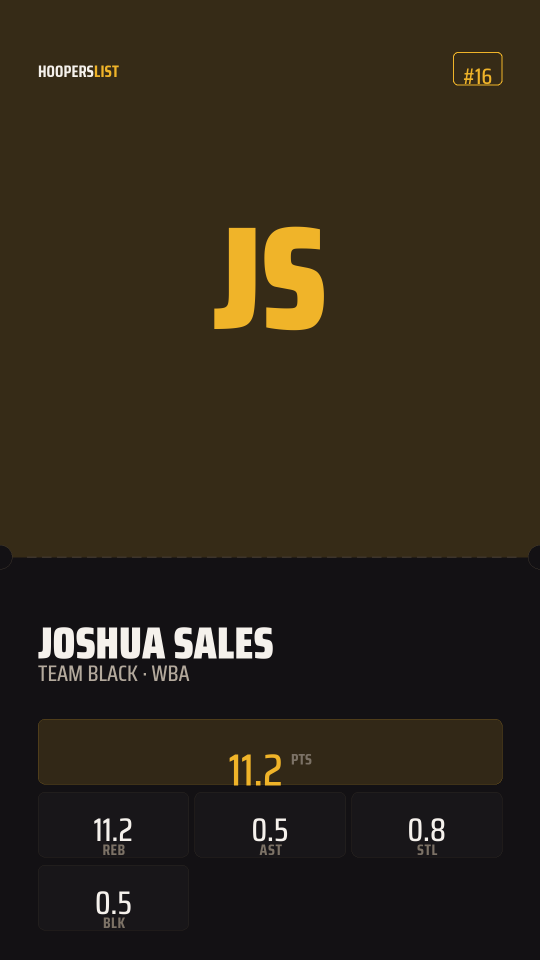 Ticket Stub card style preview