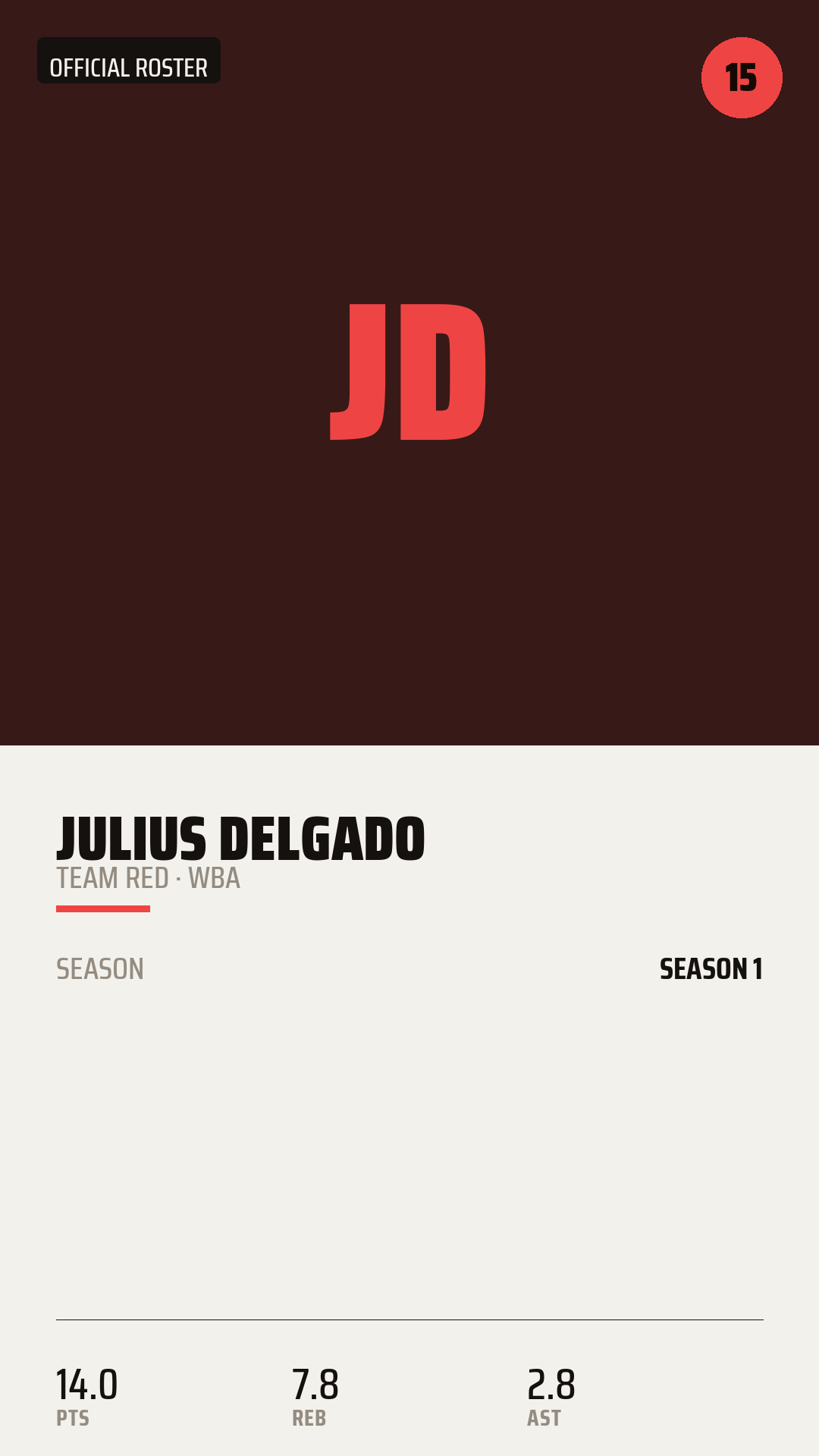 Official Roster Card card style preview