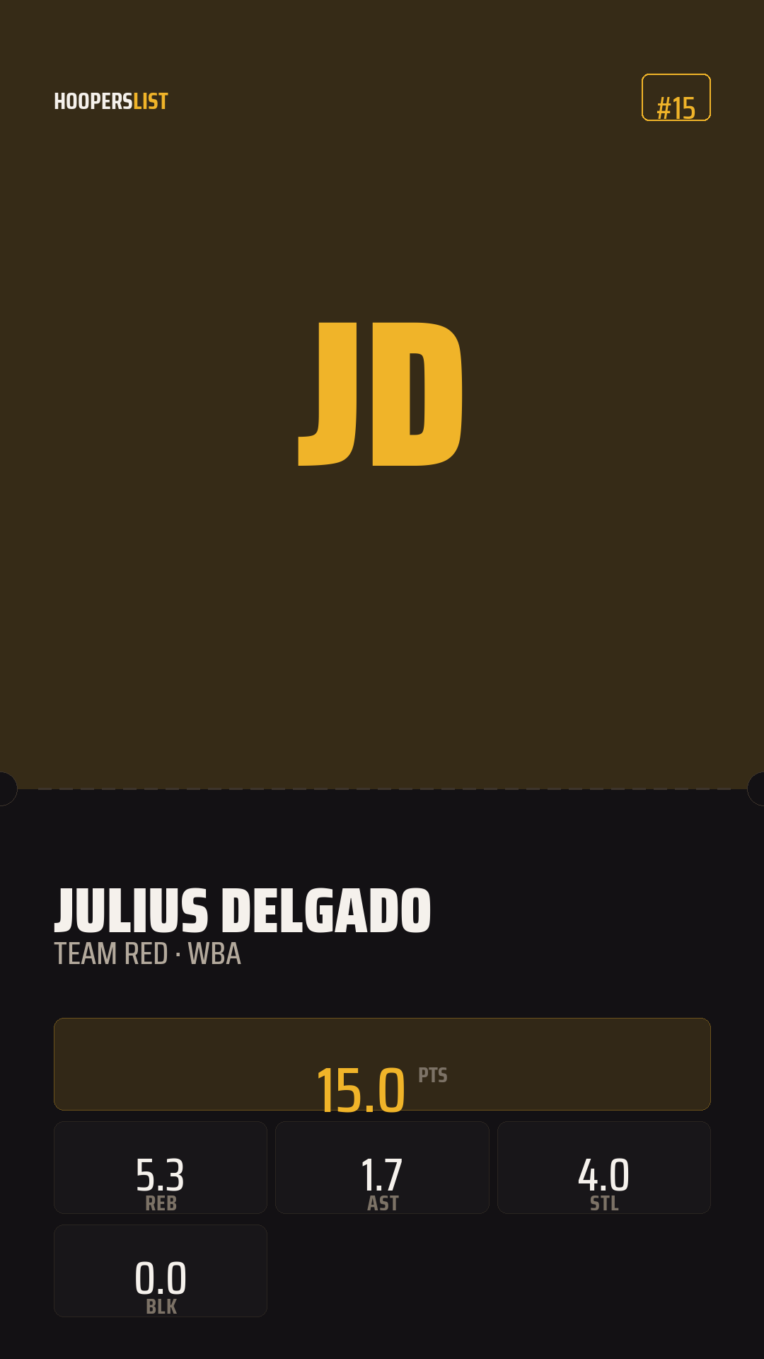 Ticket Stub card style preview