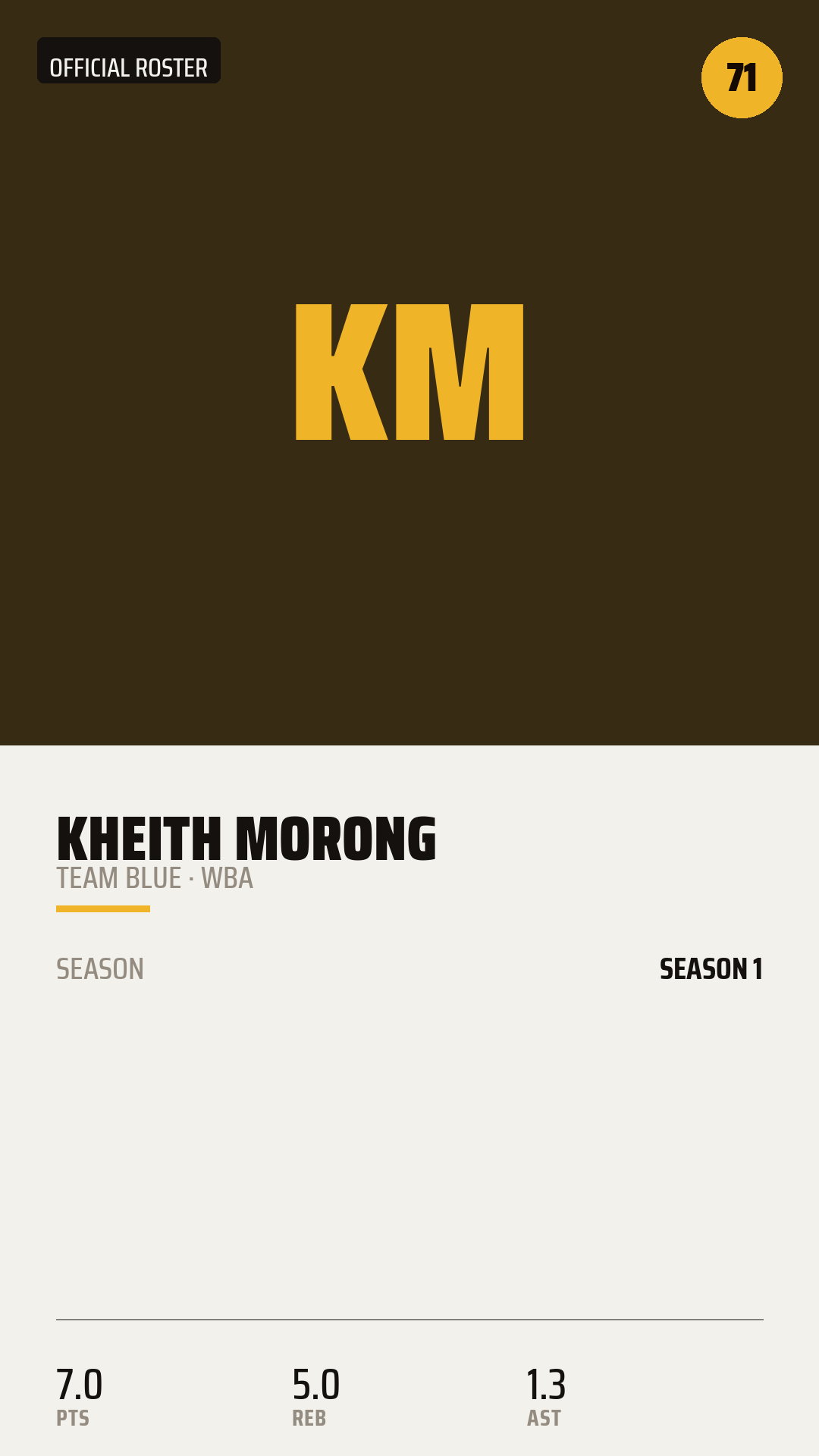 Official Roster Card card style preview