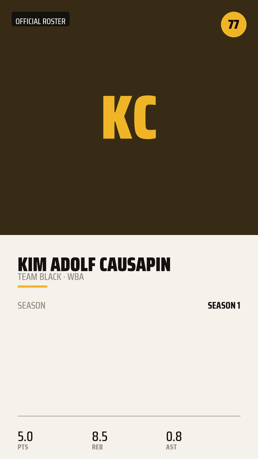 Official Roster Card card style preview