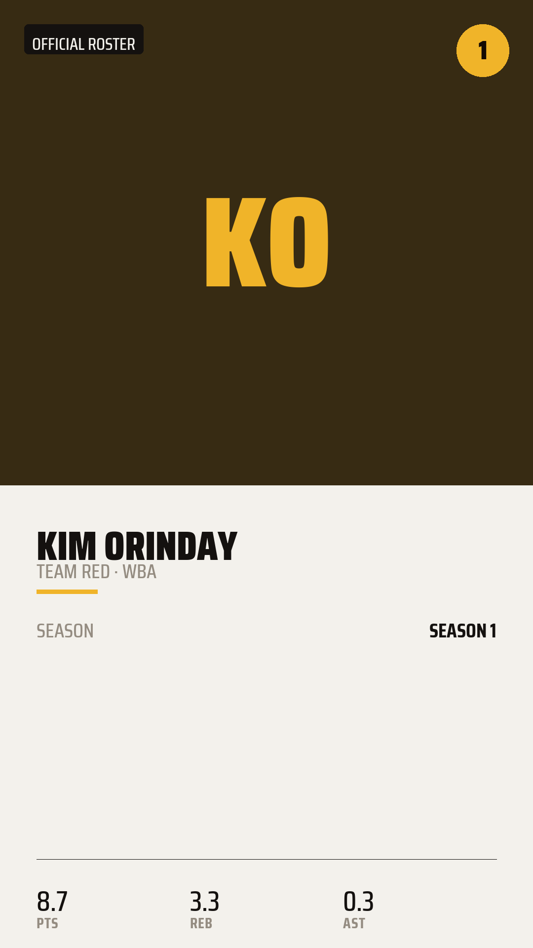 Official Roster Card card style preview