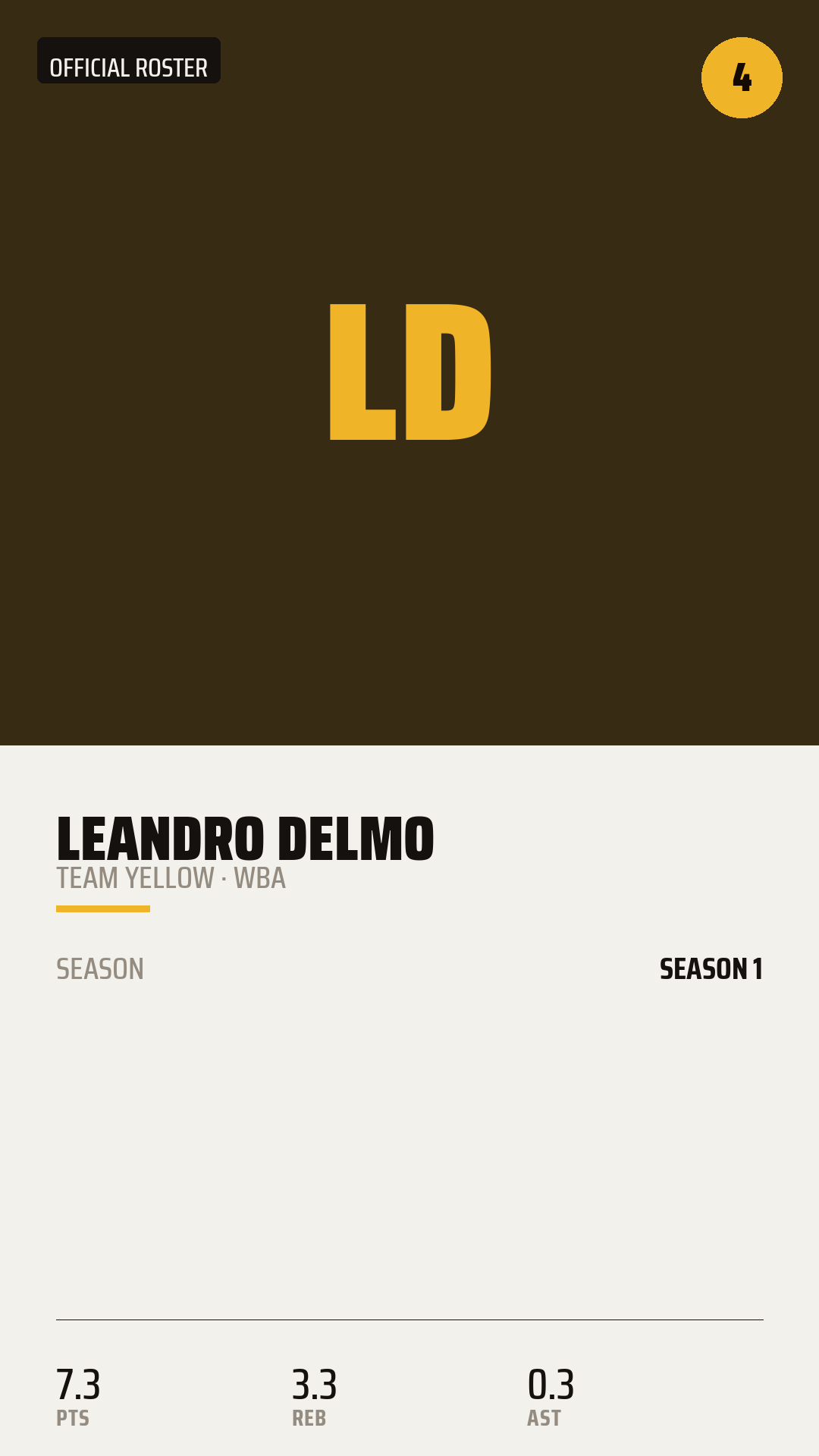 Official Roster Card card style preview