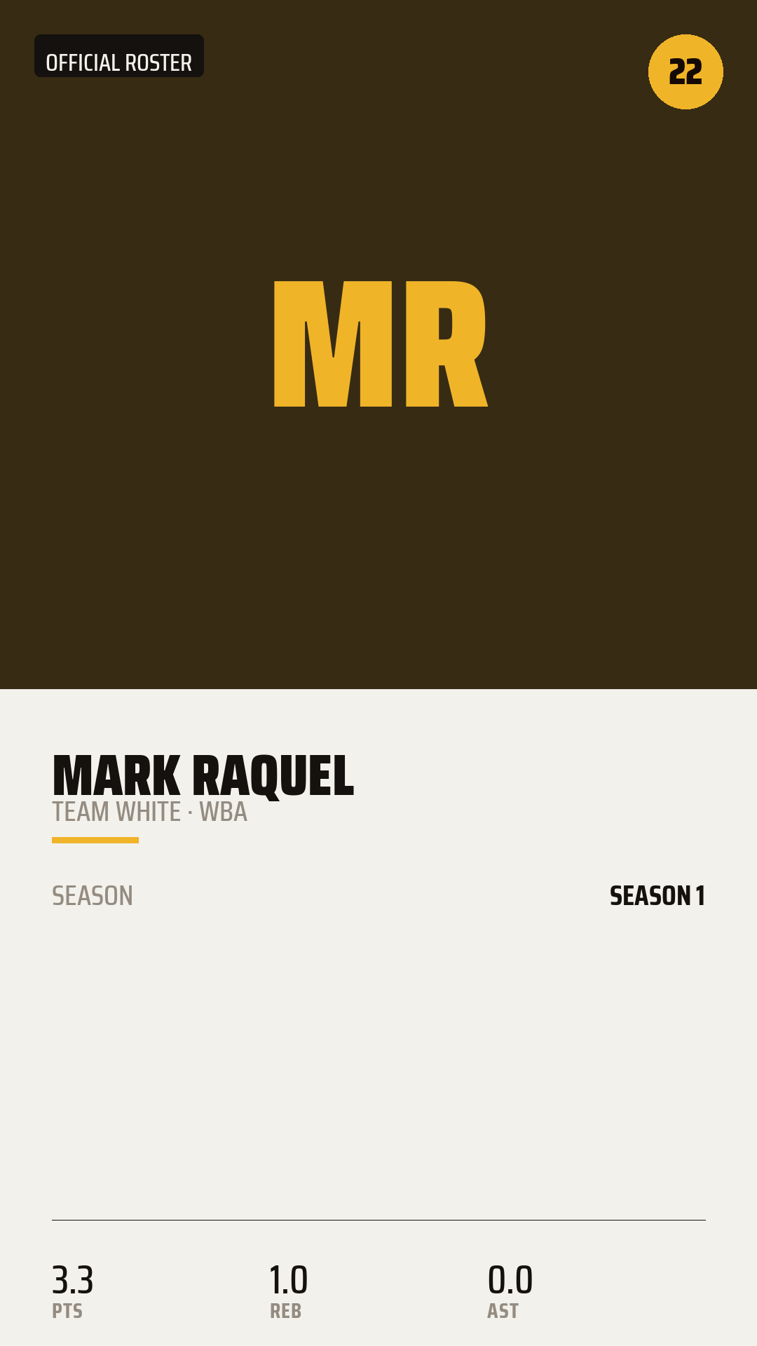 Official Roster Card card style preview