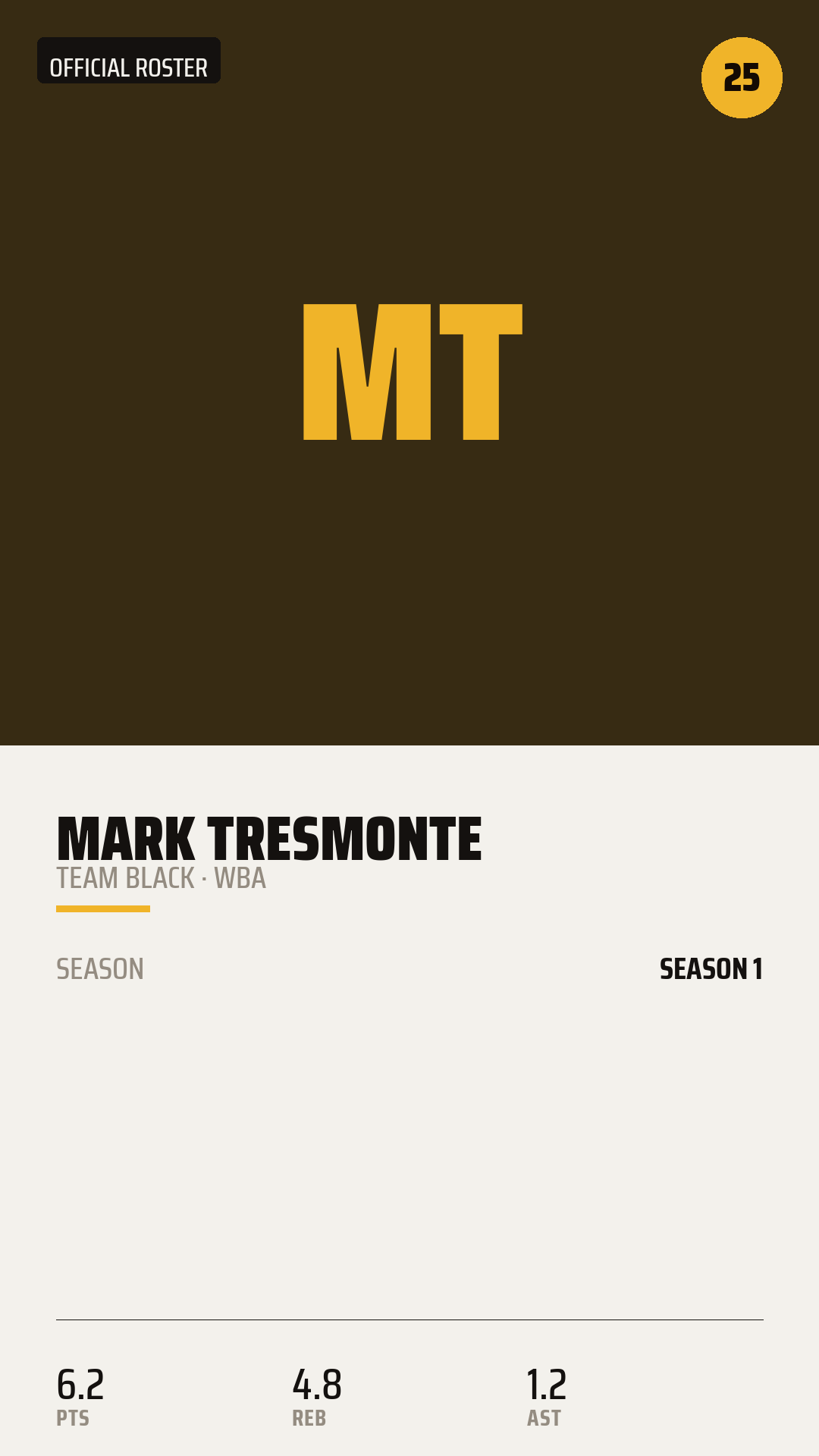 Official Roster Card card style preview